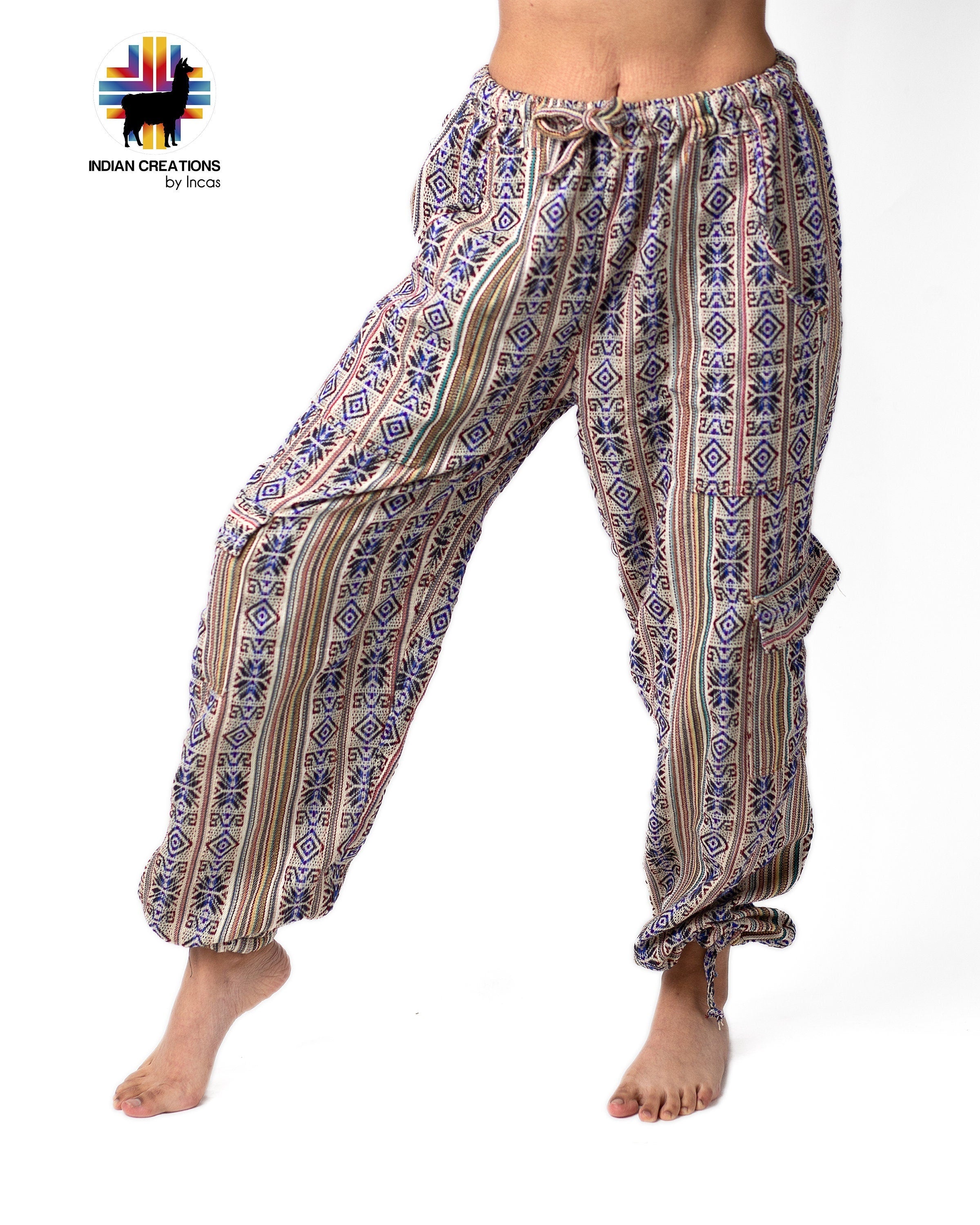 Boho Cotton Pants. Hippie Style Pants. Active Wear Bohemian Style. Super Comfortable and Machine Washable. FREE SHIPPING!