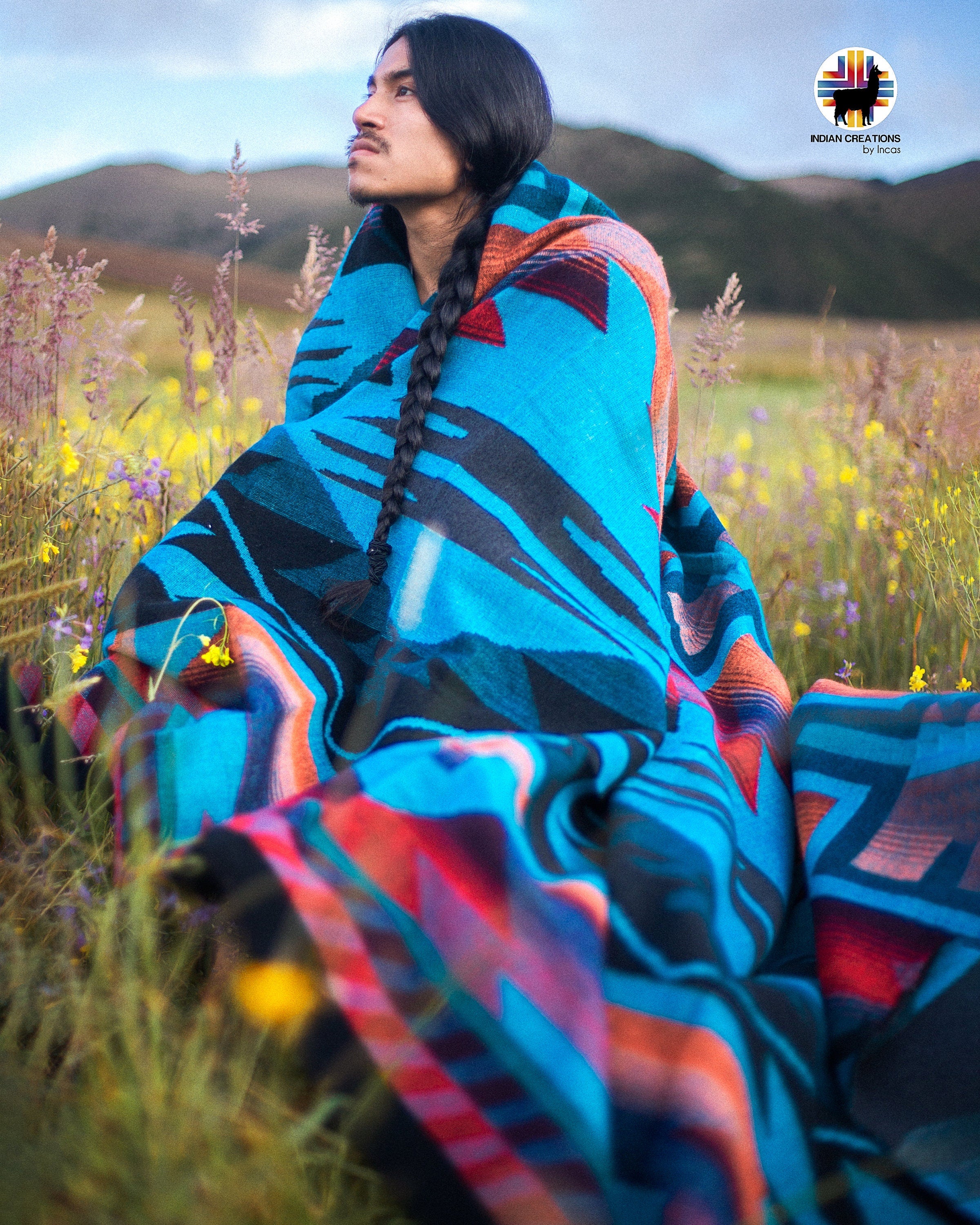 Blue Thunder Alpaca Blanket