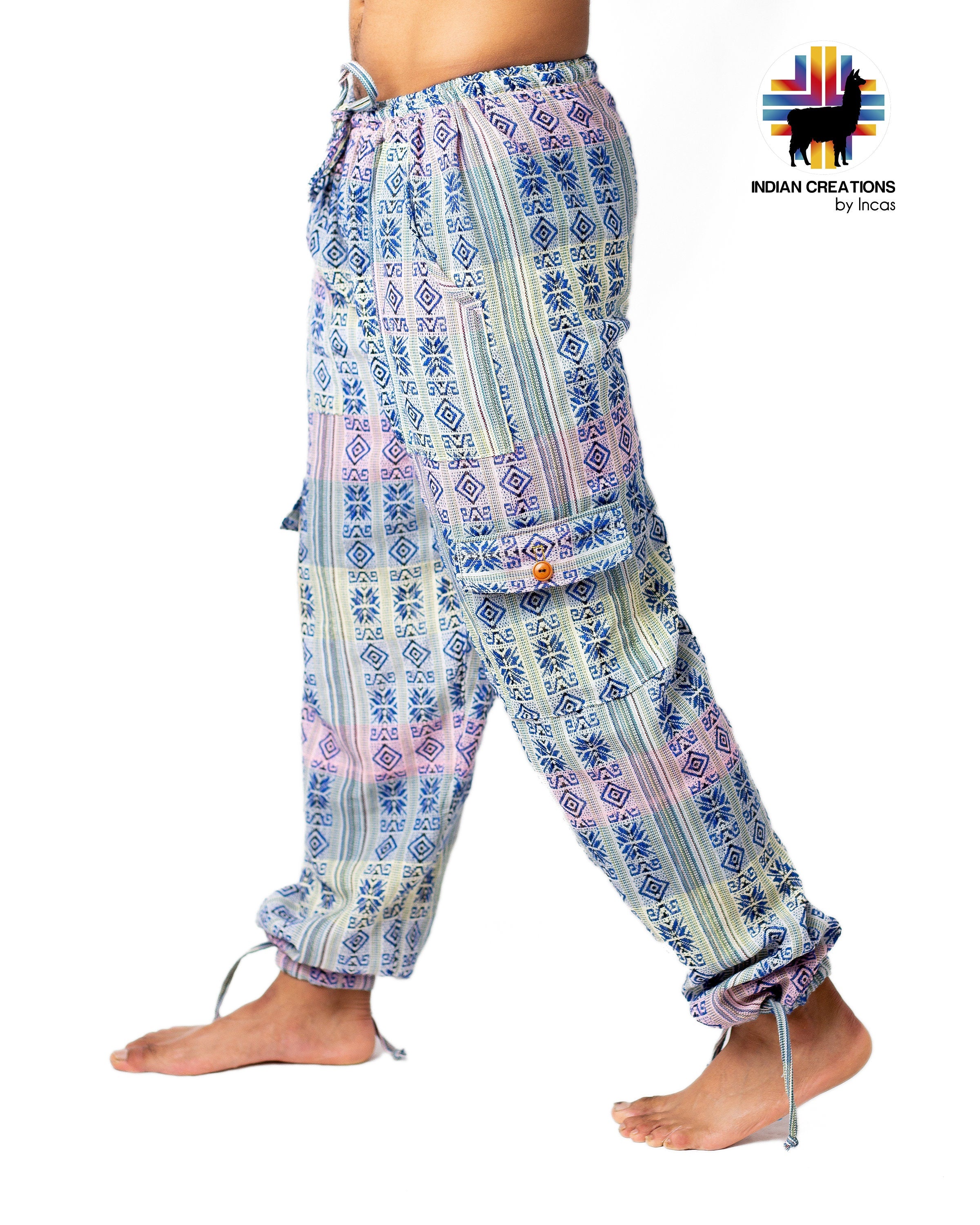 Boho Cotton Pants. Hippie Style Pants. Active Wear and Bohemian Style. Supe Comfortable and Machine Washable. FREE SHIPPING!