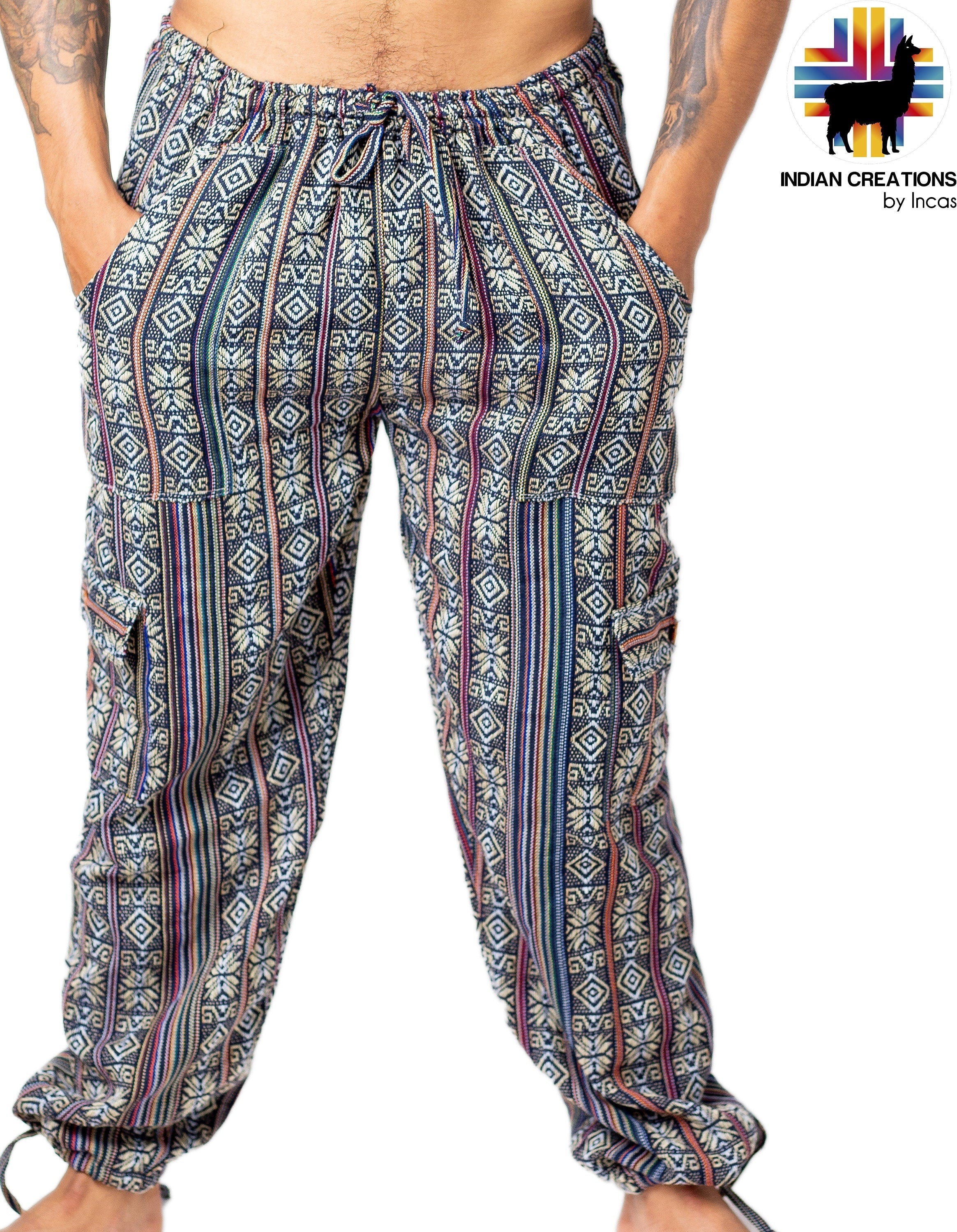 Boho Cotton Pants. Hippie Style Pants. Active Wear Bohemian Style. Super Comfortable and Machine Washable. Gifts Ideas