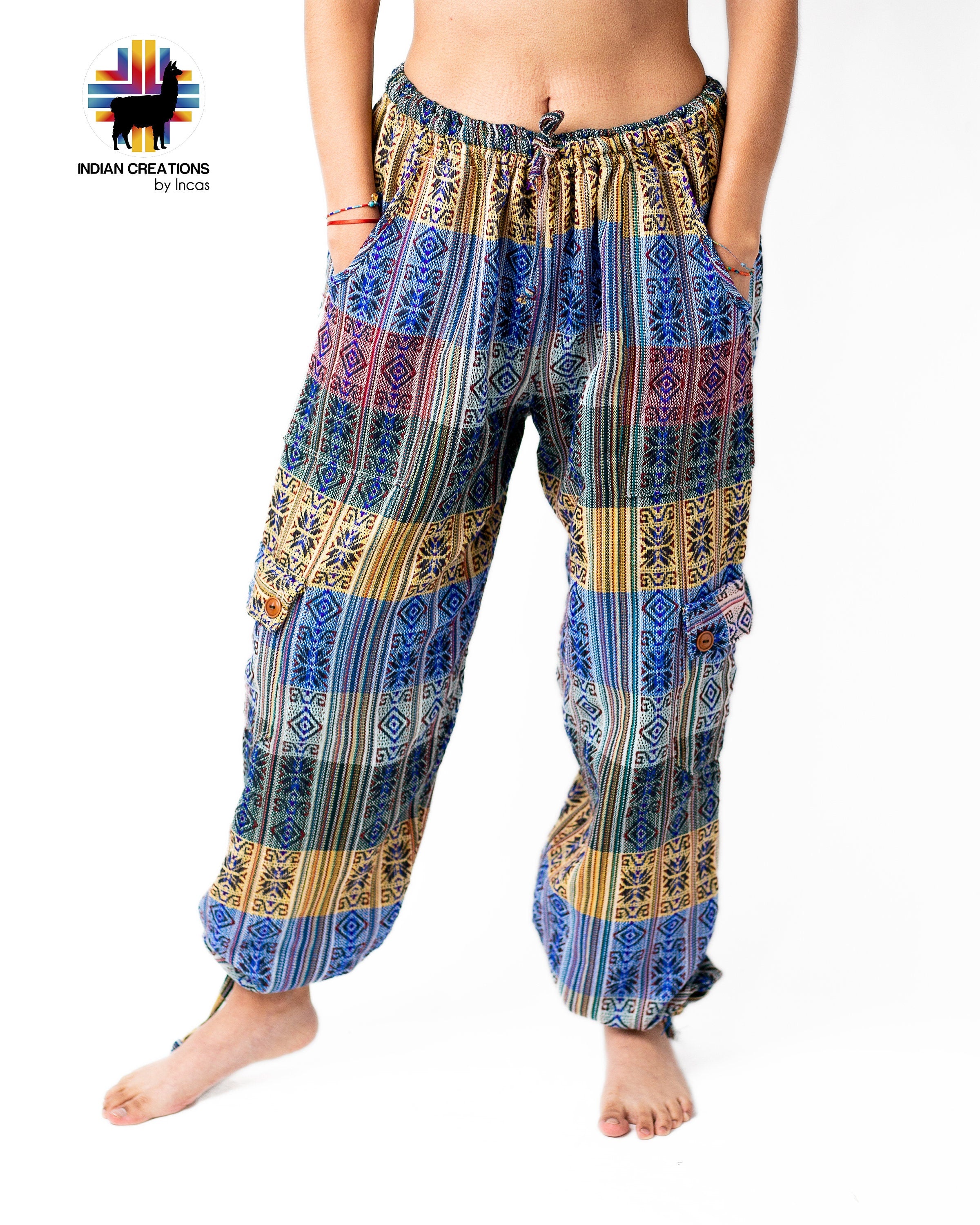 Boho Cotton Pants. Hippie Style Pants. Active Wear Bohemian Style. Comfortable and Machine Washable. FREE SHIPPING! Gift Ideas