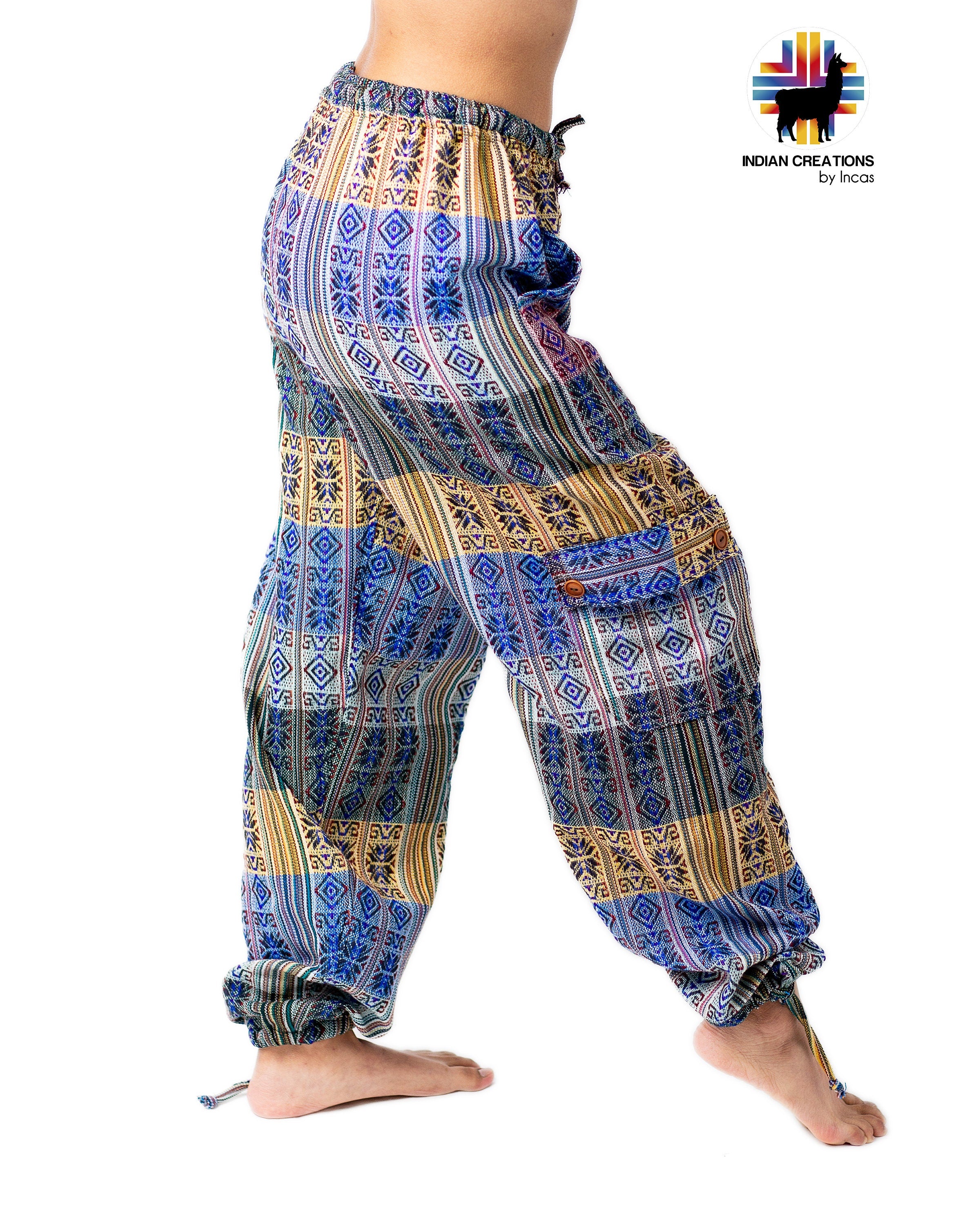 Boho Cotton Pants. Hippie Style Pants. Active Wear Bohemian Style. Comfortable and Machine Washable. FREE SHIPPING! Gift Ideas
