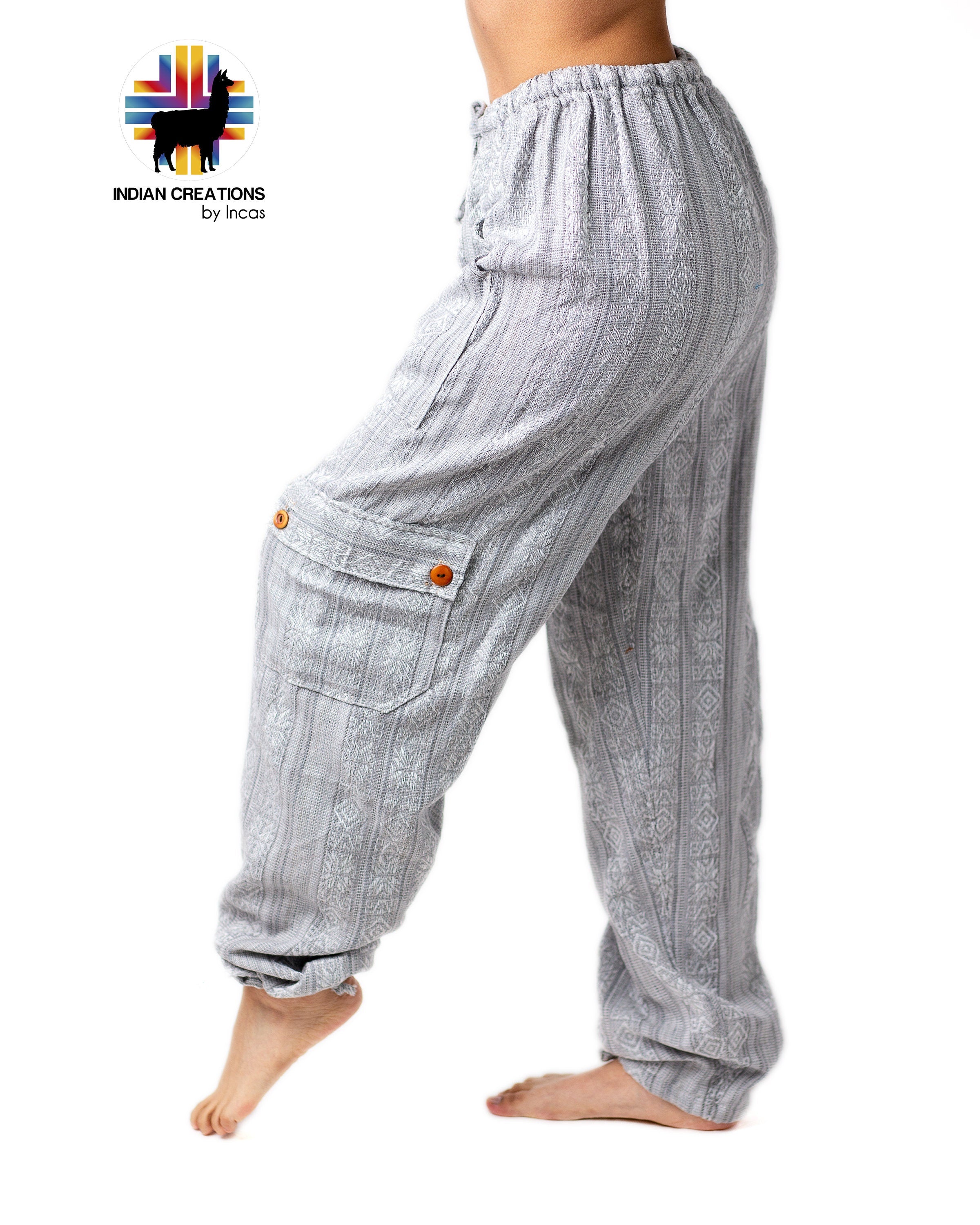 Boho Cotton Pants. Hippie Style Pants. Active Wear and Bohemian Style.Machine Washable. FREE SHIPPING! Mother's Day Gift Ideas