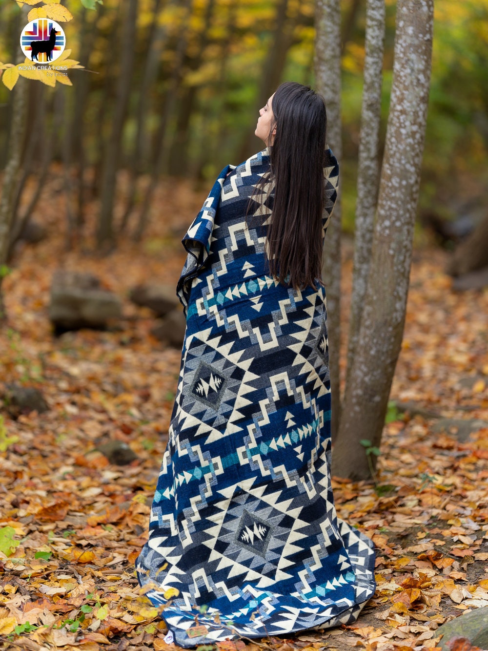 Alpaca Wool Blanket. (Mystic Forest) Beautifully designed by Indigenous Crafters. Queen Size.FREE SHIPPING!  Gift Ideas
