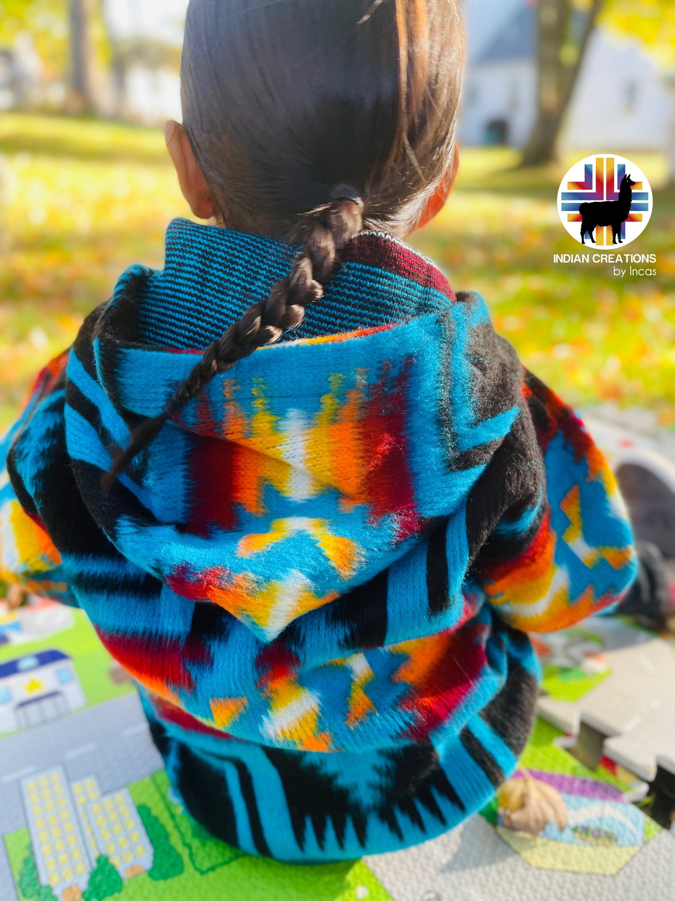 Handmade Alpaca Wool Toddlers/Kids Jackets. (Black Cross) Unisex. Super Soft, Super Warm, Super Cute. FREE SHIPPING! Gift Ideas