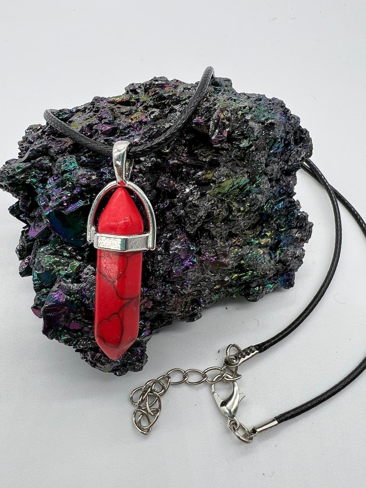 Crystal Pendulum Necklace. Chakra Pendant. Wire Wrapped Gemstone Pendant Necklace. Boho spiritual. FREE SHIPPING!