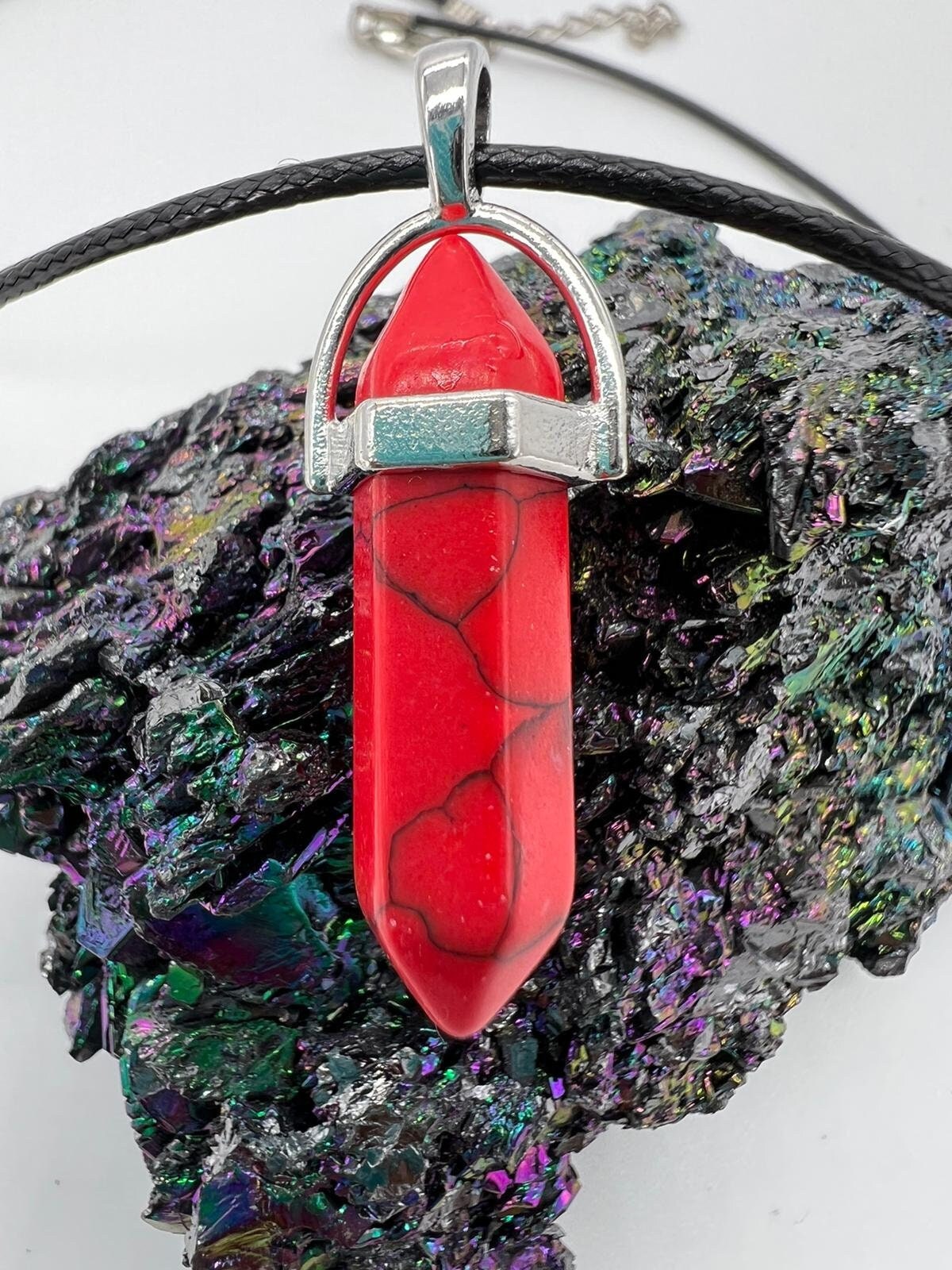 Crystal Pendulum Necklace. Chakra Pendant. Wire Wrapped Gemstone Pendant Necklace. Boho spiritual. FREE SHIPPING!