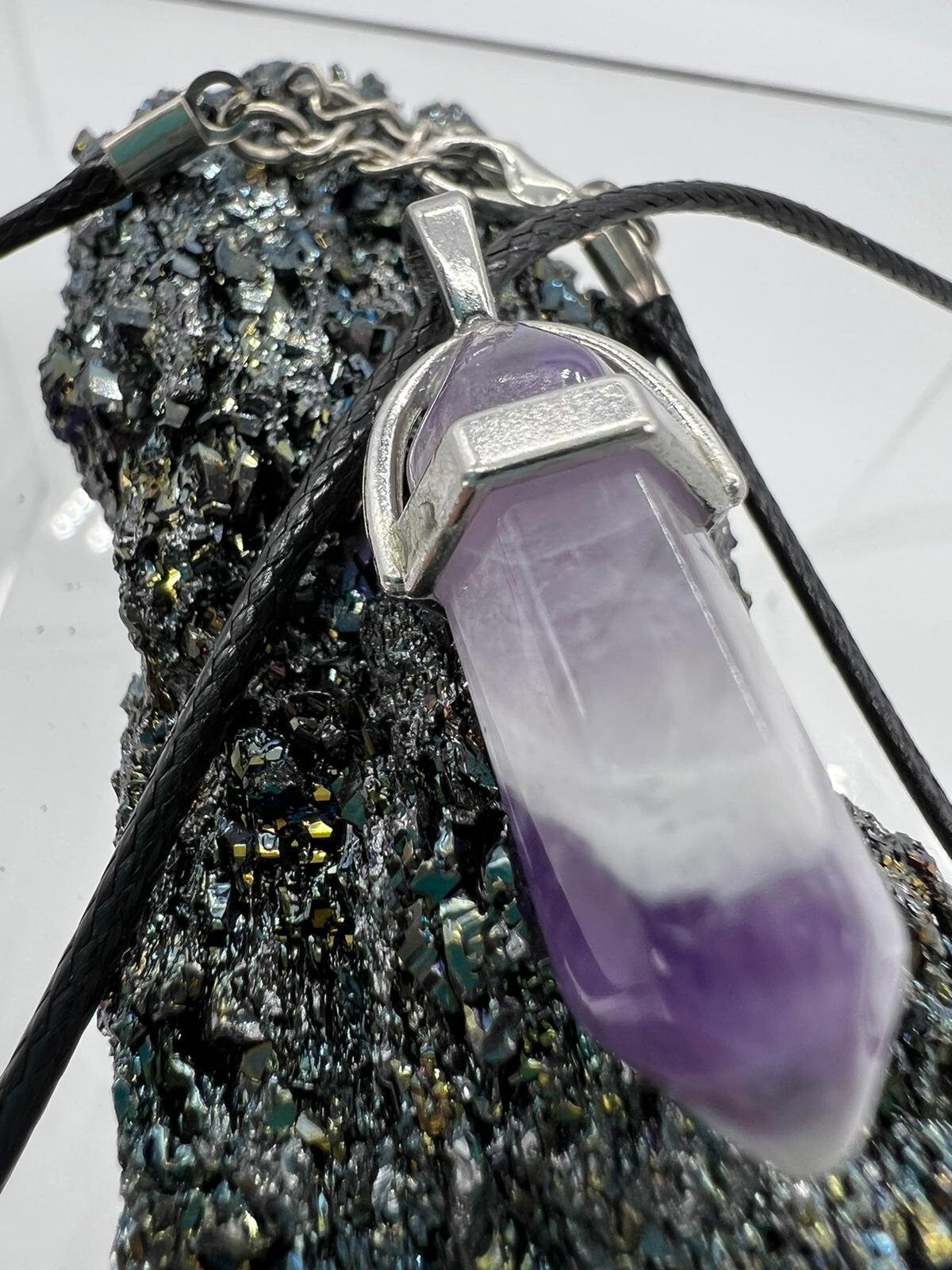 Crystal Pendulum Necklace. Chakra Pendant. Wire Wrapped Gemstone Pendant Necklace. Boho spiritual. FREE SHIPPING!