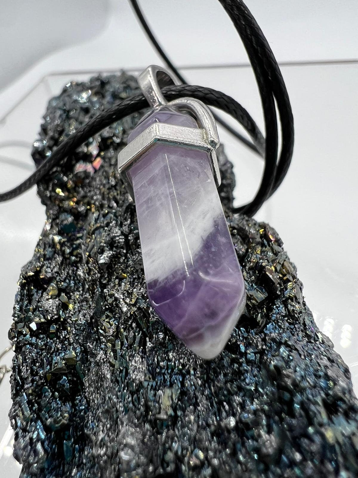 Crystal Pendulum Necklace. Chakra Pendant. Wire Wrapped Gemstone Pendant Necklace. Boho spiritual. FREE SHIPPING!
