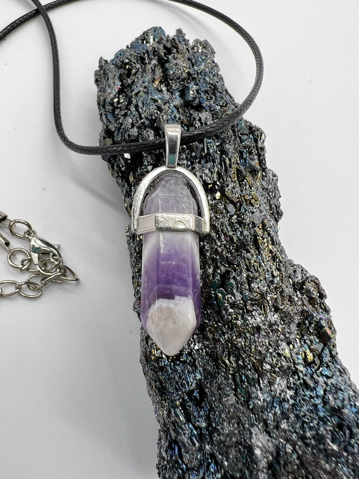 Crystal Pendulum Necklace. Chakra Pendant. Wire Wrapped Gemstone Pendant Necklace. Boho spiritual. FREE SHIPPING!