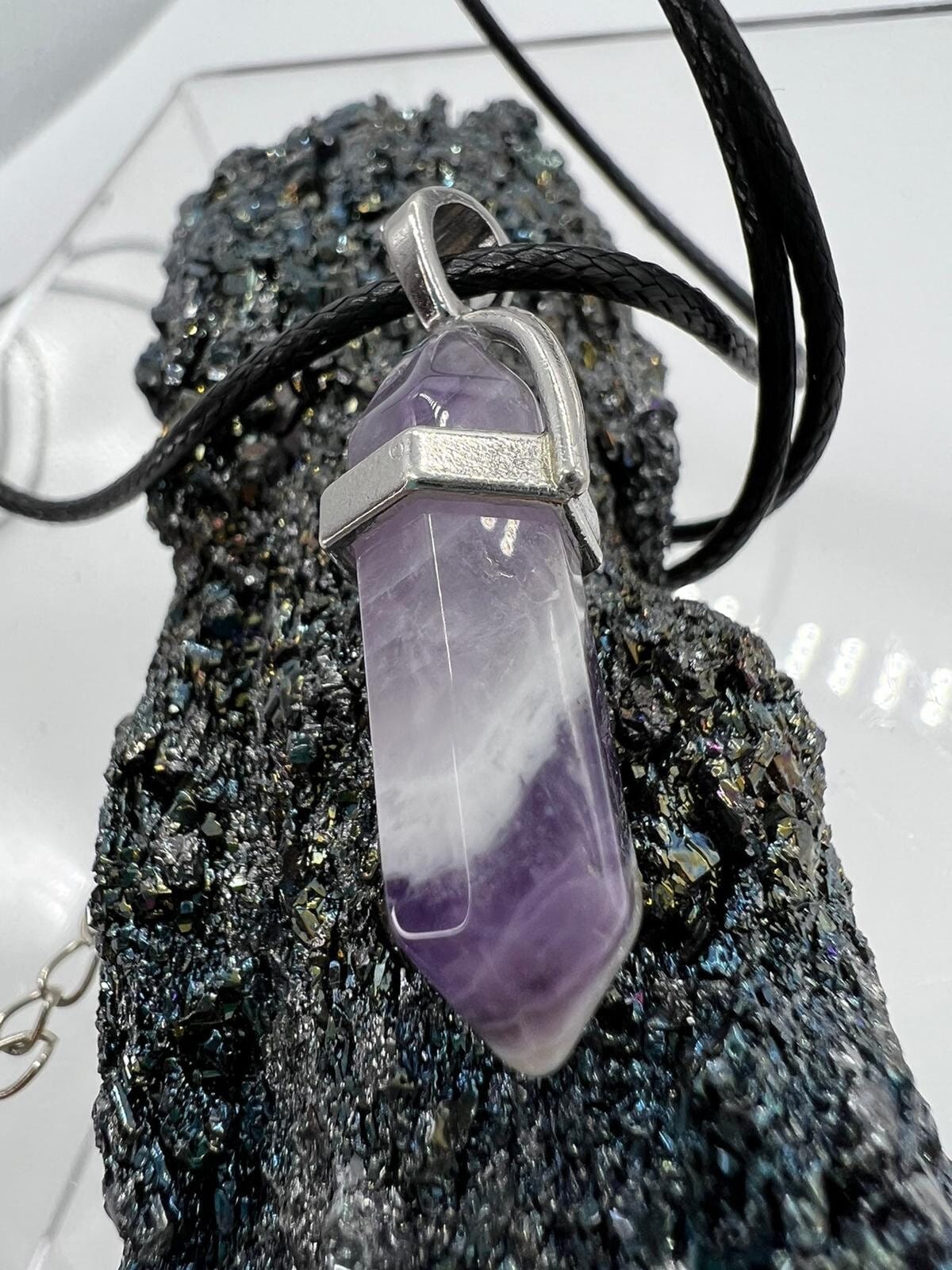 Crystal Pendulum Necklace. Chakra Pendant. Wire Wrapped Gemstone Pendant Necklace. Boho spiritual. FREE SHIPPING!