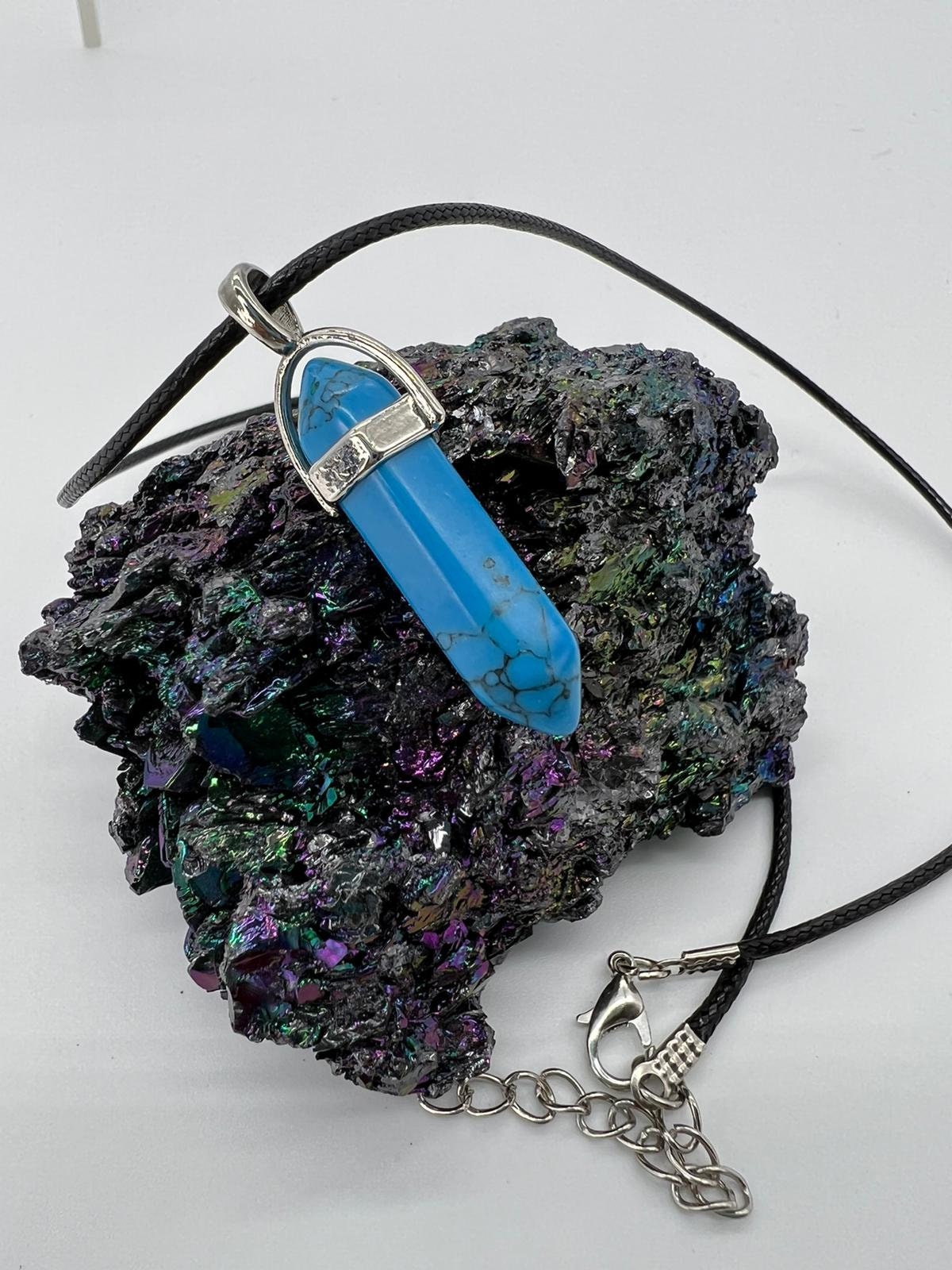 Crystal Pendulum Necklace. Chakra Pendant. Wire Wrapped Gemstone Pendant Necklace. Boho spiritual. FREE SHIPPING!