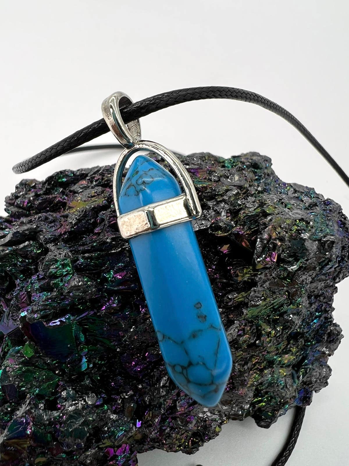 Crystal Pendulum Necklace. Chakra Pendant. Wire Wrapped Gemstone Pendant Necklace. Boho spiritual. FREE SHIPPING!