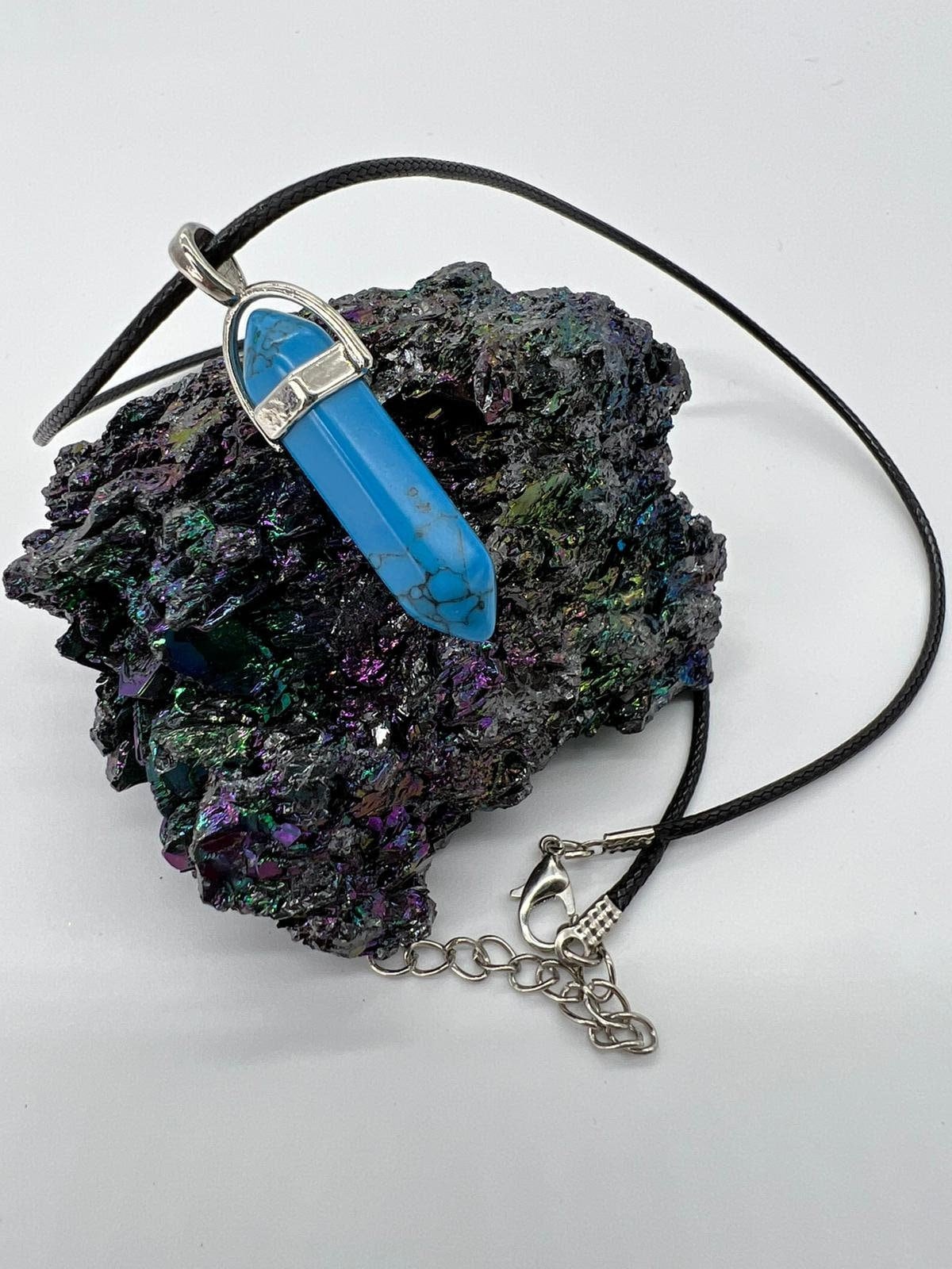 Crystal Pendulum Necklace. Chakra Pendant. Wire Wrapped Gemstone Pendant Necklace. Boho spiritual. FREE SHIPPING!