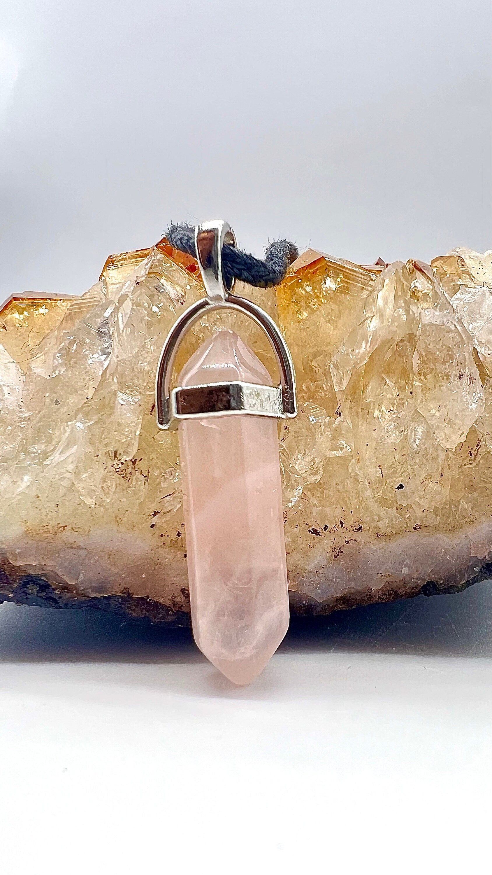 Crystal Pendulum Necklace. Chakra Pendant. Wire Wrapped Gemstone Pendant Necklace. Boho spiritual. FREE SHIPPING!