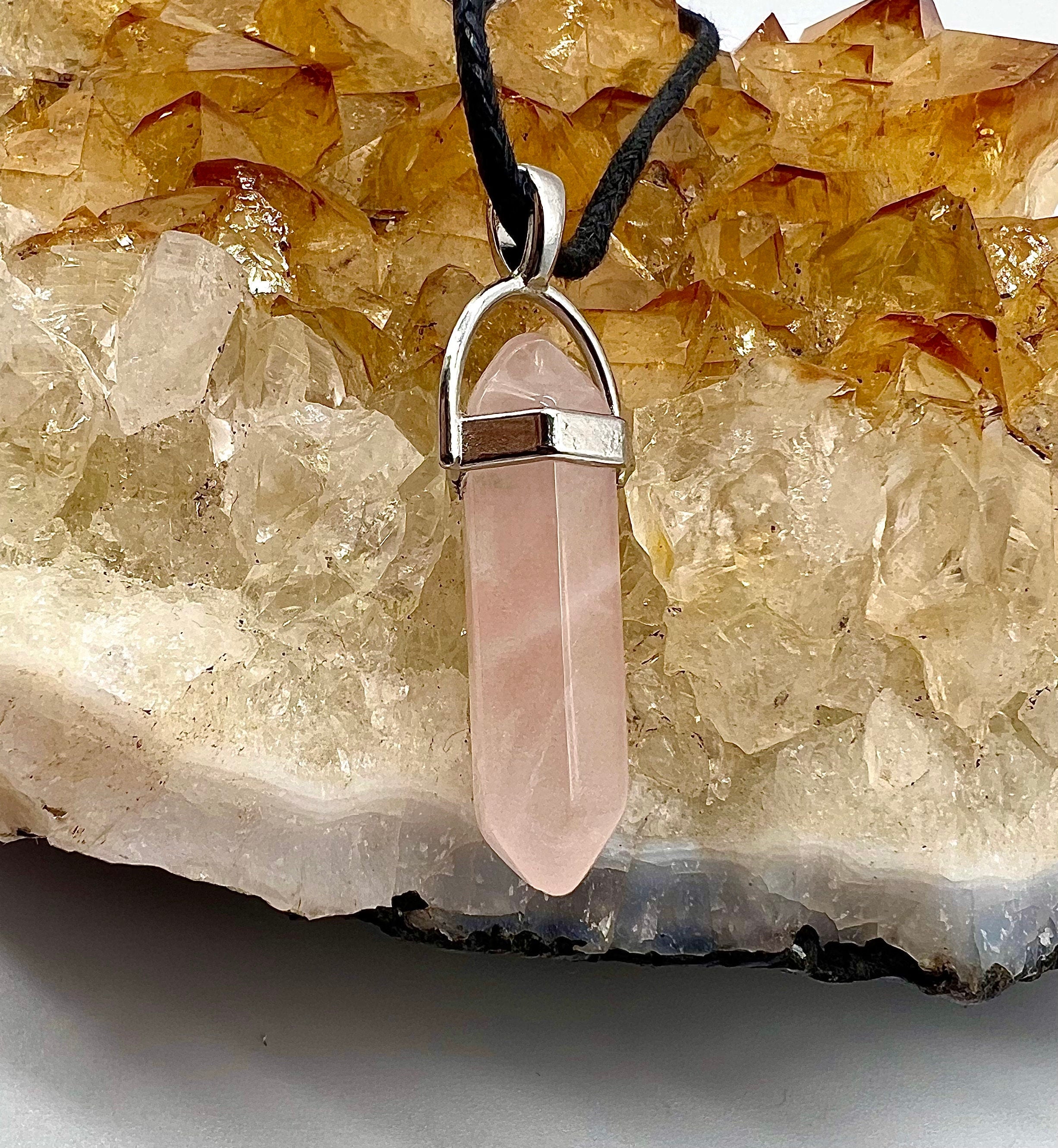 Crystal Pendulum Necklace. Chakra Pendant. Wire Wrapped Gemstone Pendant Necklace. Boho spiritual. FREE SHIPPING!