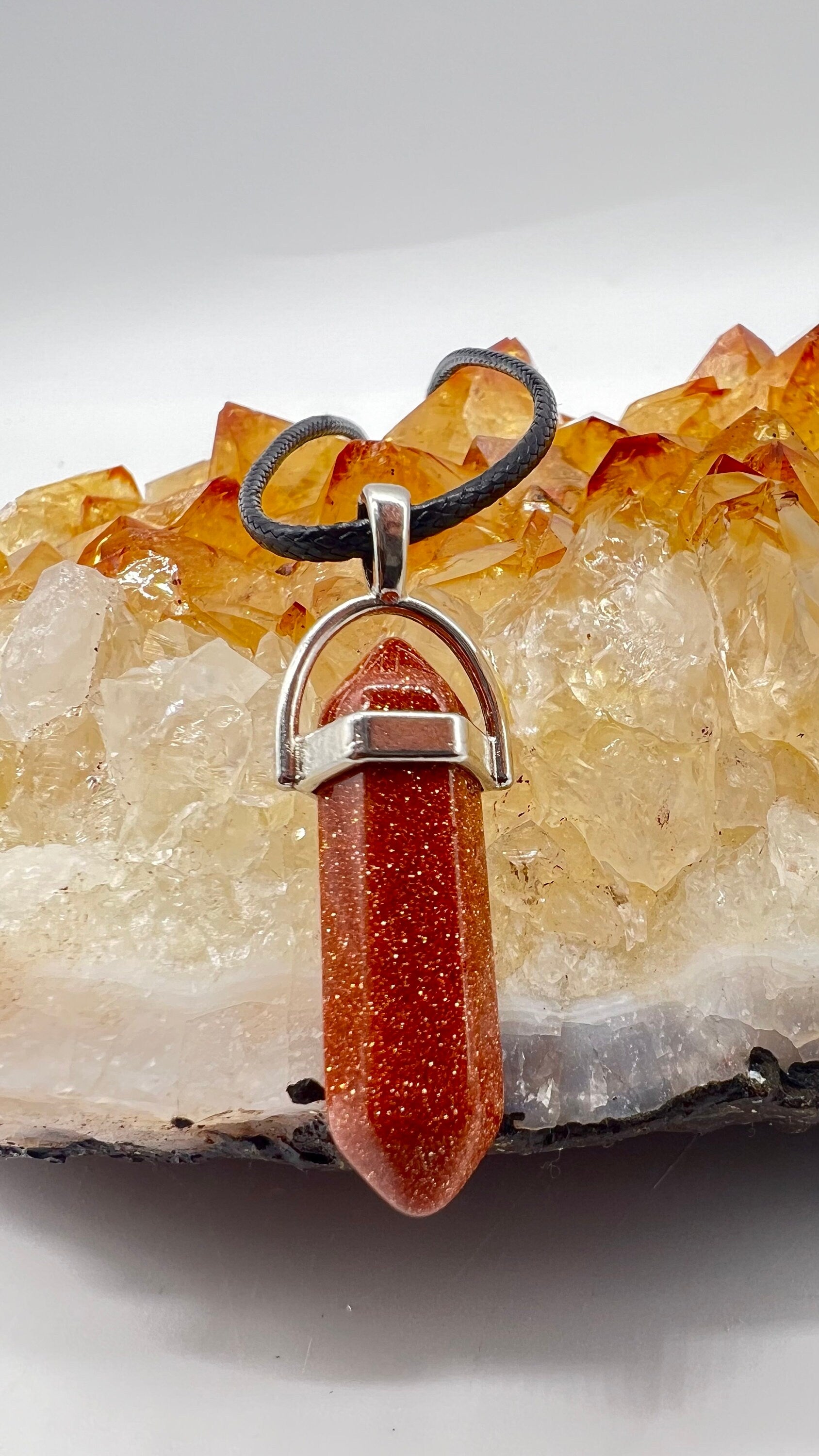 Crystal Pendulum Necklace. Chakra Pendant. Wire Wrapped Gemstone Pendant Necklace. Boho spiritual. FREE SHIPPING!