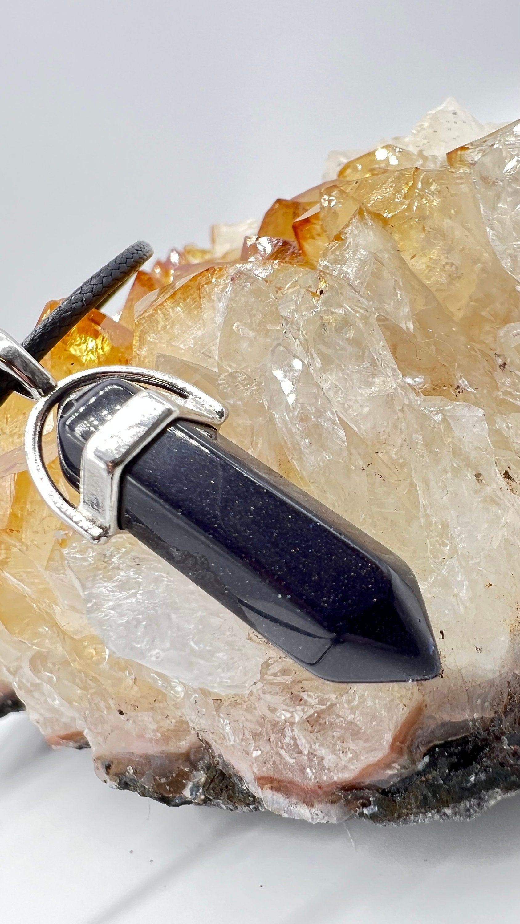 Crystal Pendulum Necklace. Chakra Pendant. Wire Wrapped Gemstone Pendant Necklace. Boho spiritual. FREE SHIPPING!