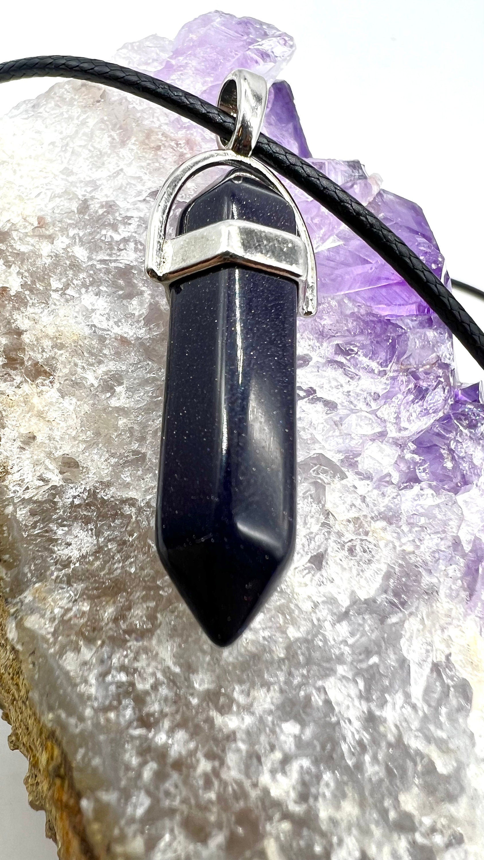 Crystal Pendulum Necklace. Chakra Pendant. Wire Wrapped Gemstone Pendant Necklace. Boho spiritual. FREE SHIPPING!