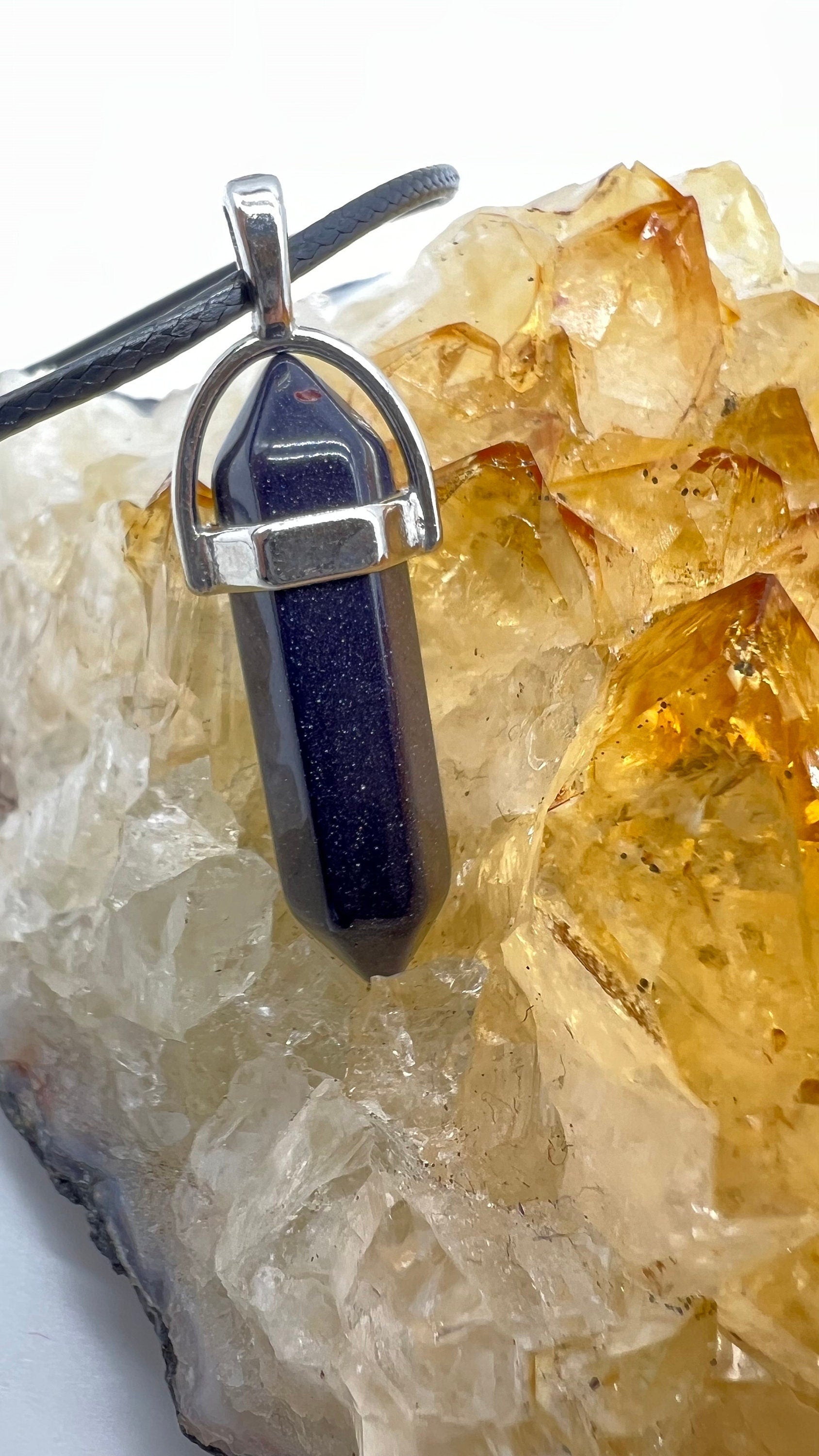 Crystal Pendulum Necklace. Chakra Pendant. Wire Wrapped Gemstone Pendant Necklace. Boho spiritual. FREE SHIPPING!