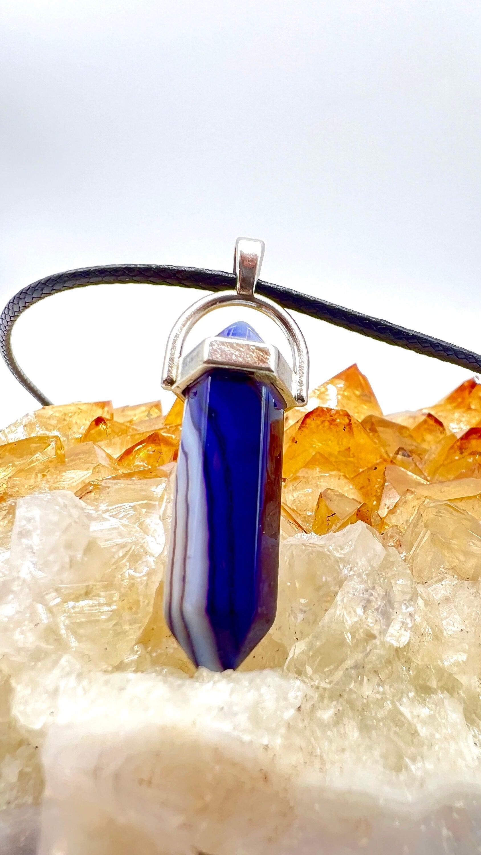 Crystal Pendulum Necklace. Chakra Pendant. Wire Wrapped Gemstone Pendant Necklace. Boho spiritual. FREE SHIPPING!