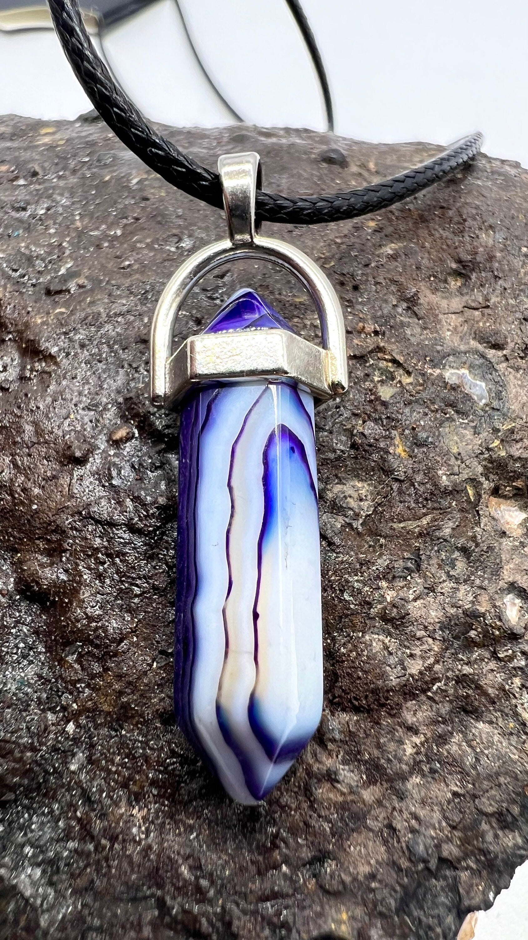 Crystal Pendulum Necklace. Chakra Pendant. Wire Wrapped Gemstone Pendant Necklace. Boho spiritual. FREE SHIPPING!