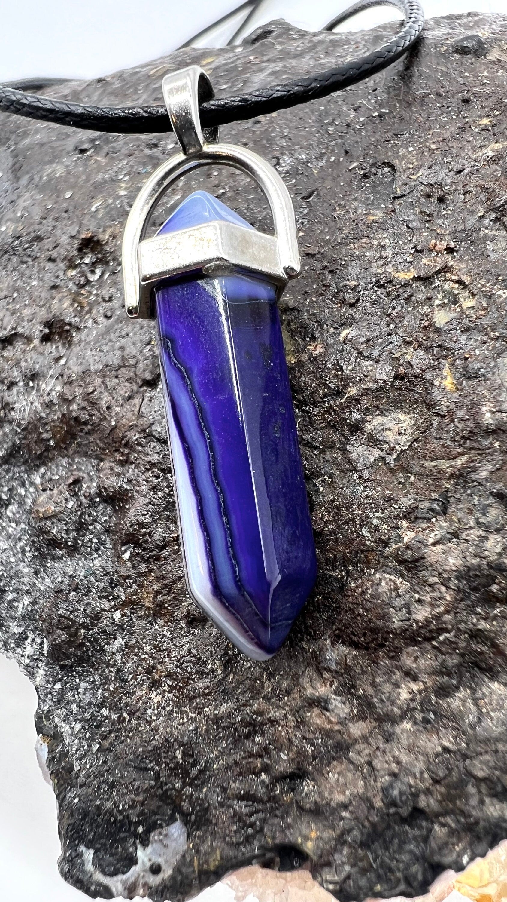 Crystal Pendulum Necklace. Chakra Pendant. Wire Wrapped Gemstone Pendant Necklace. Boho spiritual. FREE SHIPPING!
