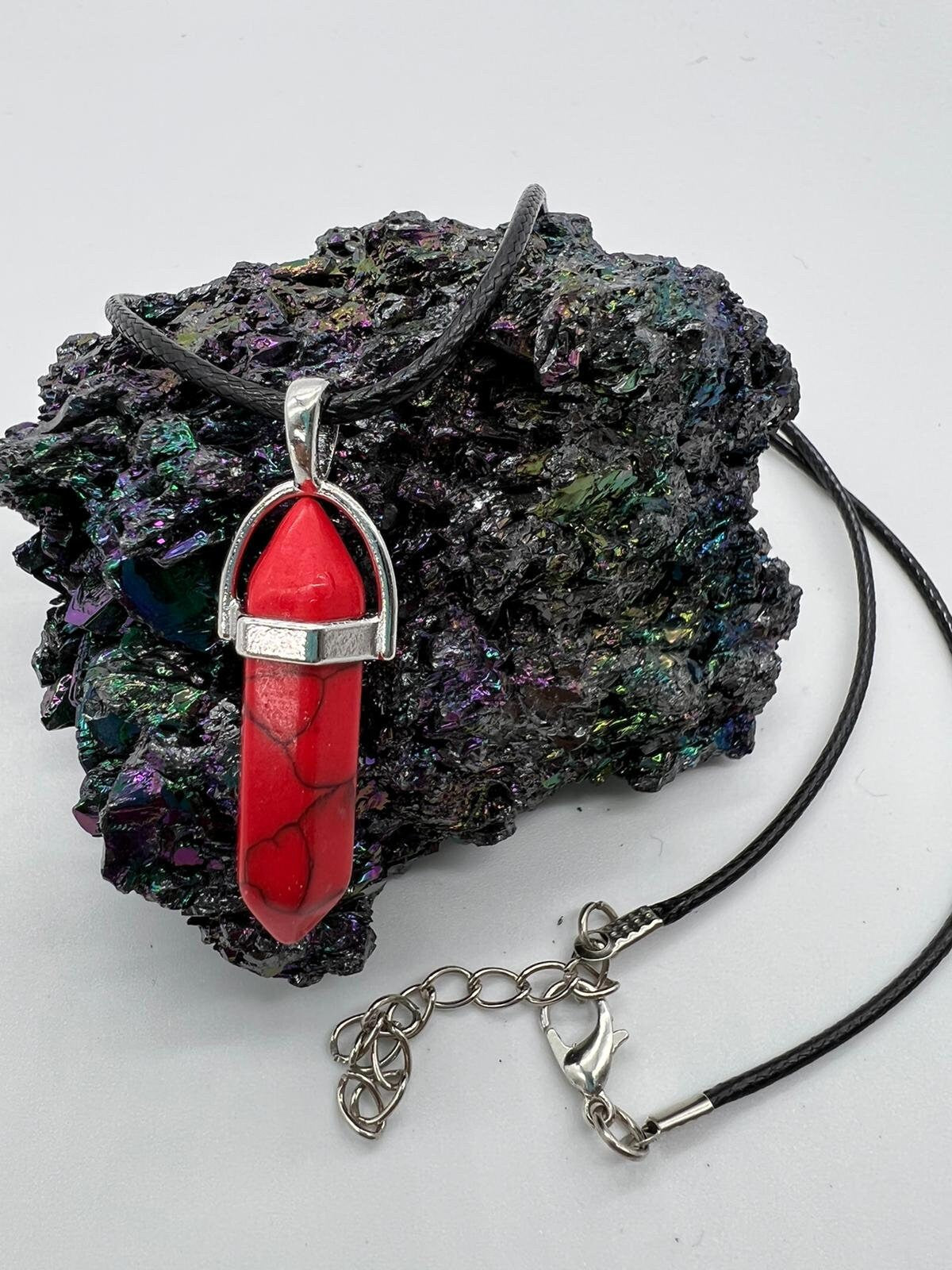 Crystal Pendulum Necklace. Chakra Pendant. Wire Wrapped Gemstone Pendant Necklace. Boho spiritual. FREE SHIPPING!