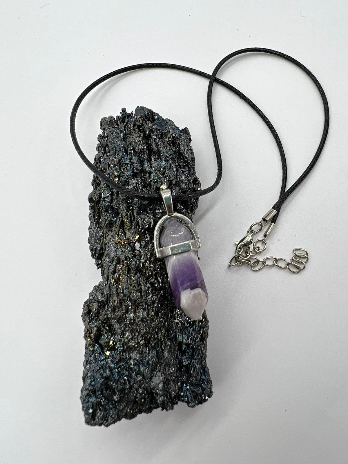 Crystal Pendulum Necklace. Chakra Pendant. Wire Wrapped Gemstone Pendant Necklace. Boho spiritual. FREE SHIPPING!