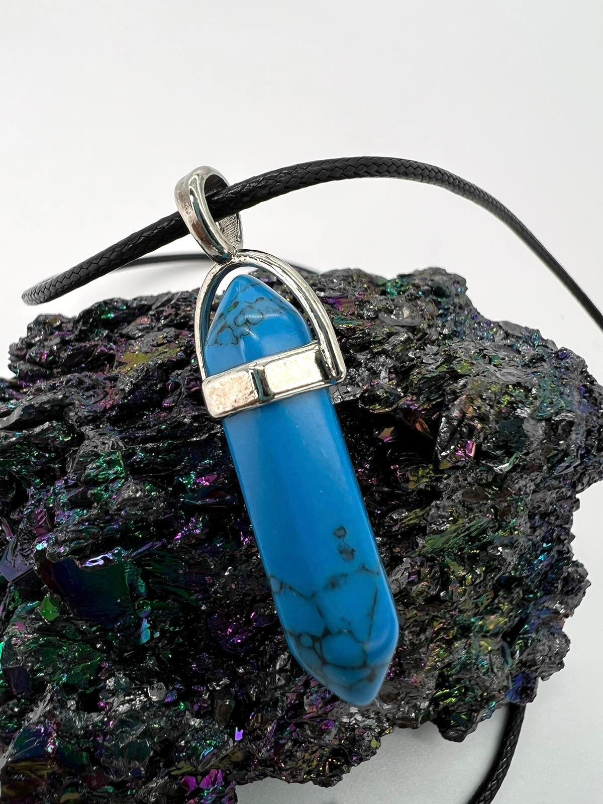 Crystal Pendulum Necklace. Chakra Pendant. Wire Wrapped Gemstone Pendant Necklace. Boho spiritual. FREE SHIPPING!