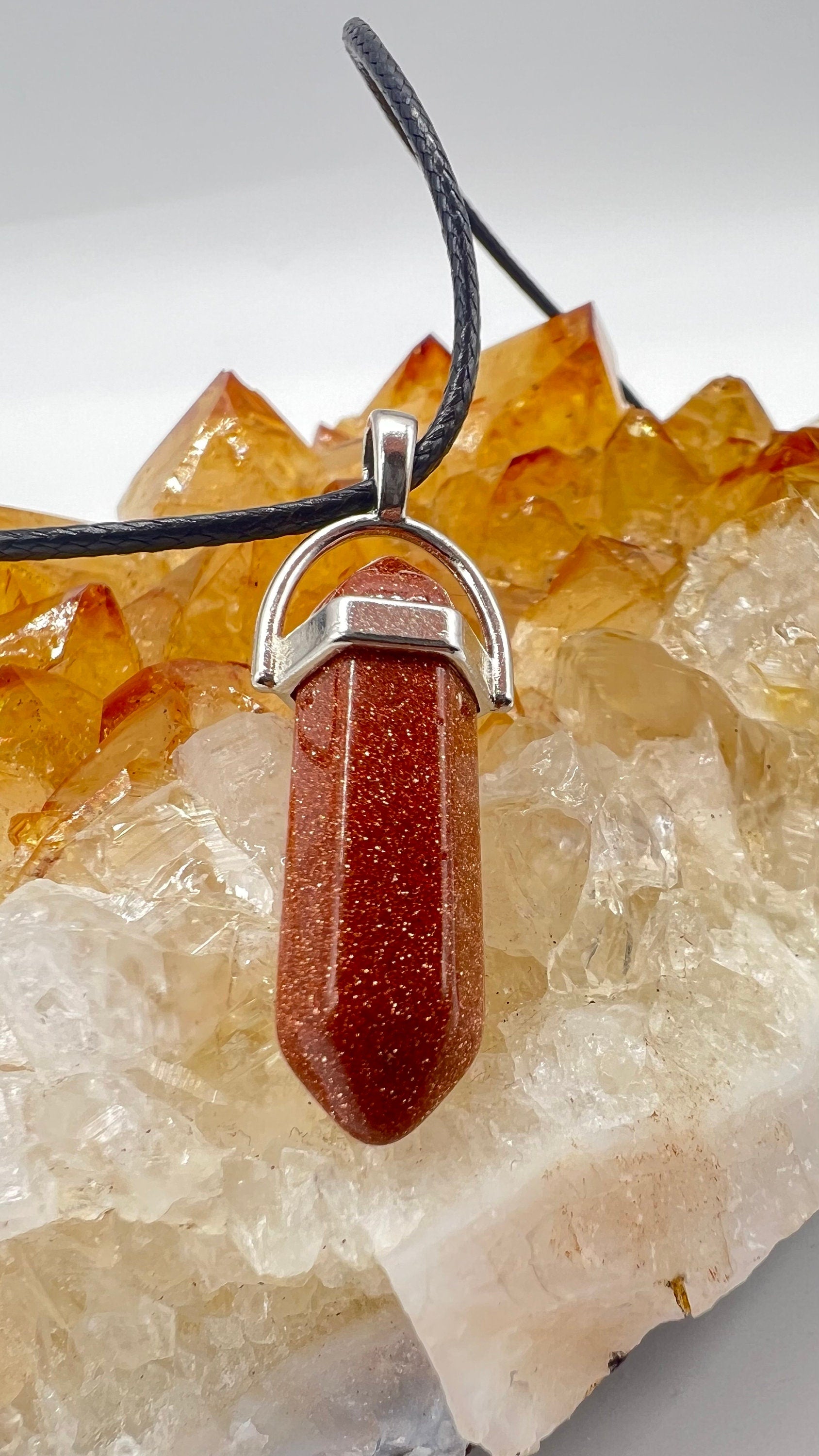 Crystal Pendulum Necklace. Chakra Pendant. Wire Wrapped Gemstone Pendant Necklace. Boho spiritual. FREE SHIPPING!