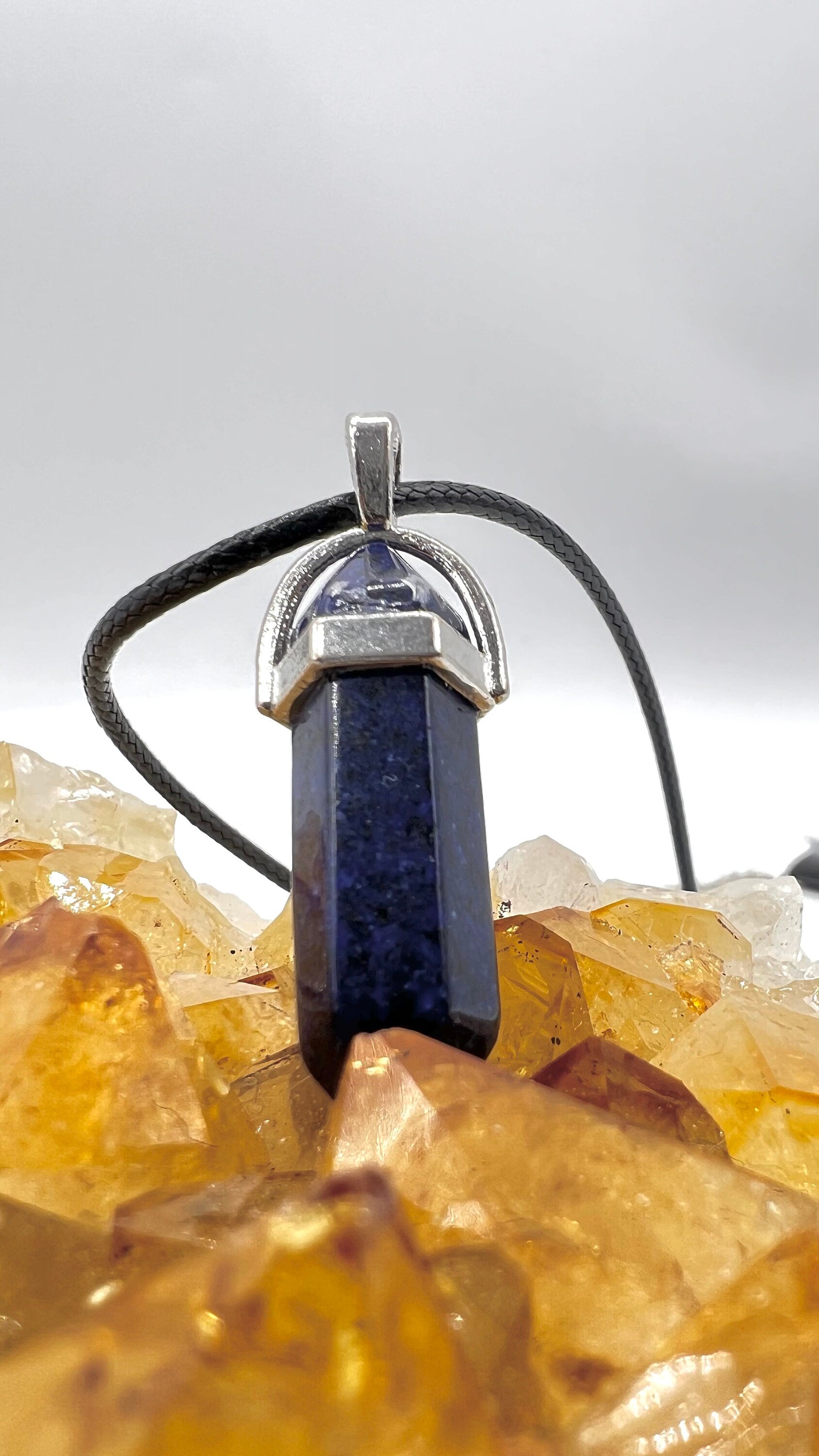 Crystal Pendulum Necklace. Chakra Pendant. Wire Wrapped Gemstone Pendant Necklace. Boho spiritual. FREE SHIPPING!