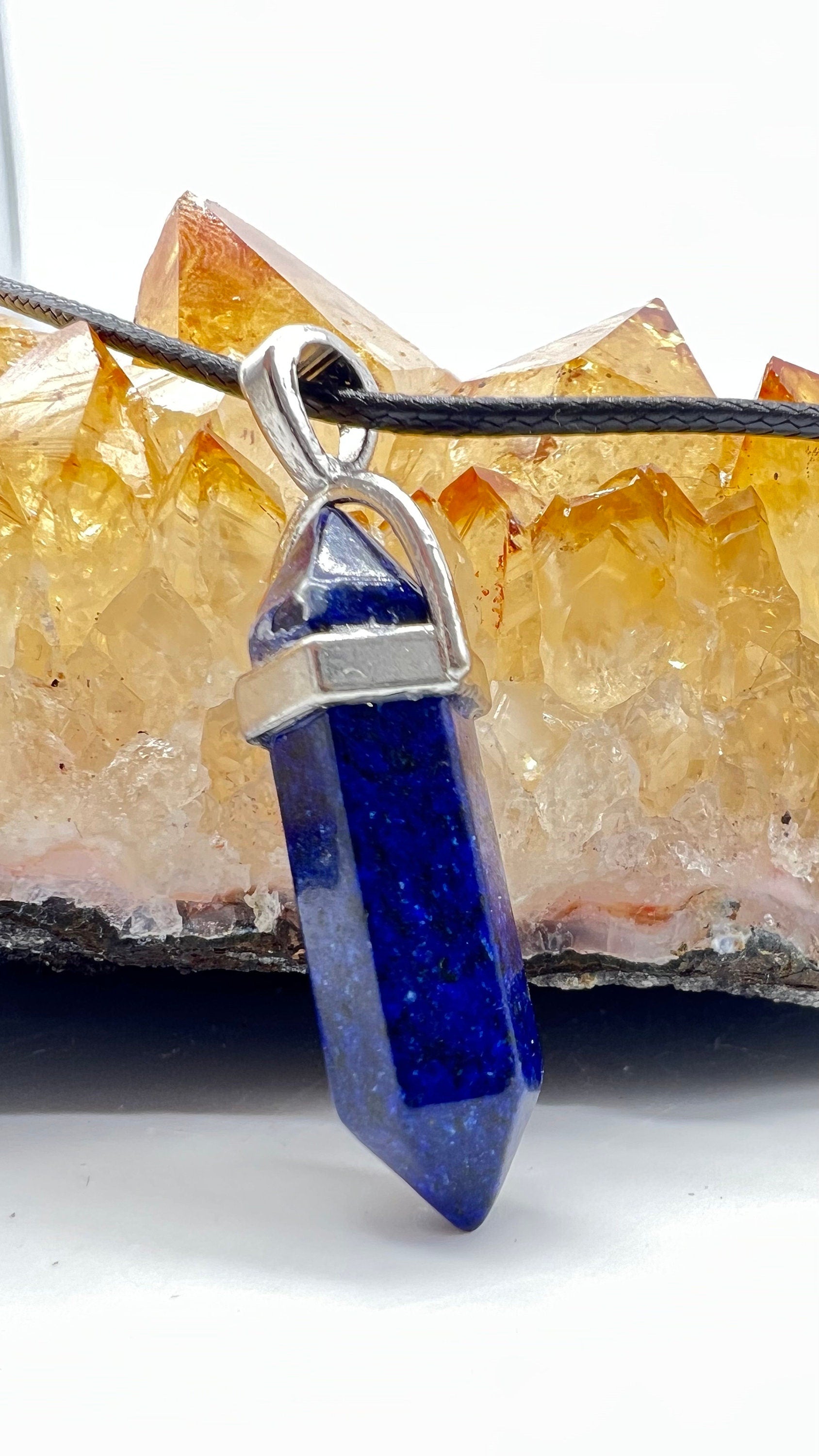 Crystal Pendulum Necklace. Chakra Pendant. Wire Wrapped Gemstone Pendant Necklace. Boho spiritual. FREE SHIPPING!