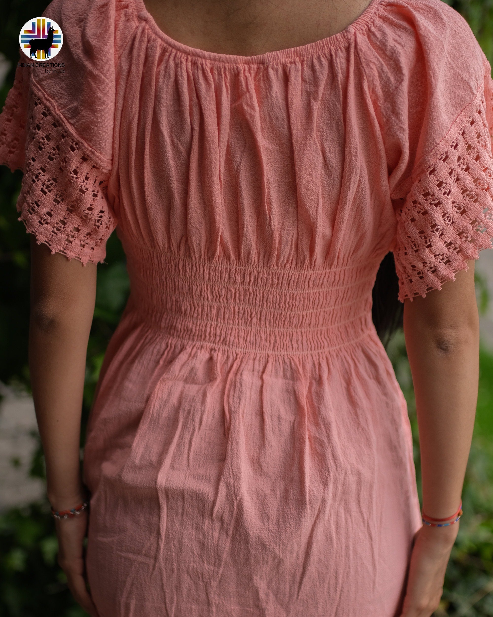 Hand-stitched Cotton Dress (Narcissus). Bohemian Style. Super Comfortable and Machine Washable. One Size. FREE SHIPPING!