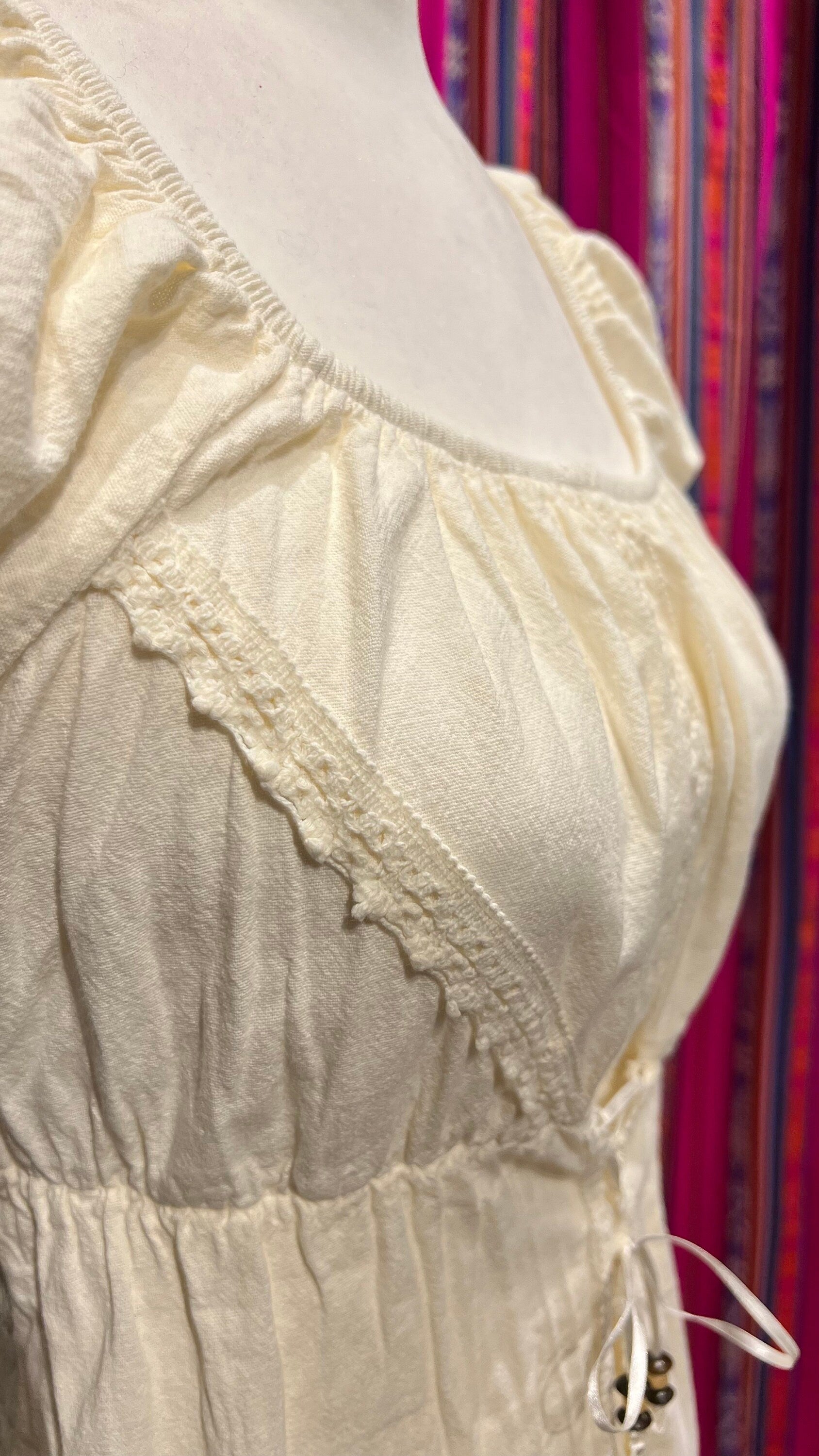 Hand-stitched Cotton Dress (Daffodil). Bohemian Style. Super Comfortable and Machine Washable. One Size. FREE SHIPPING!
