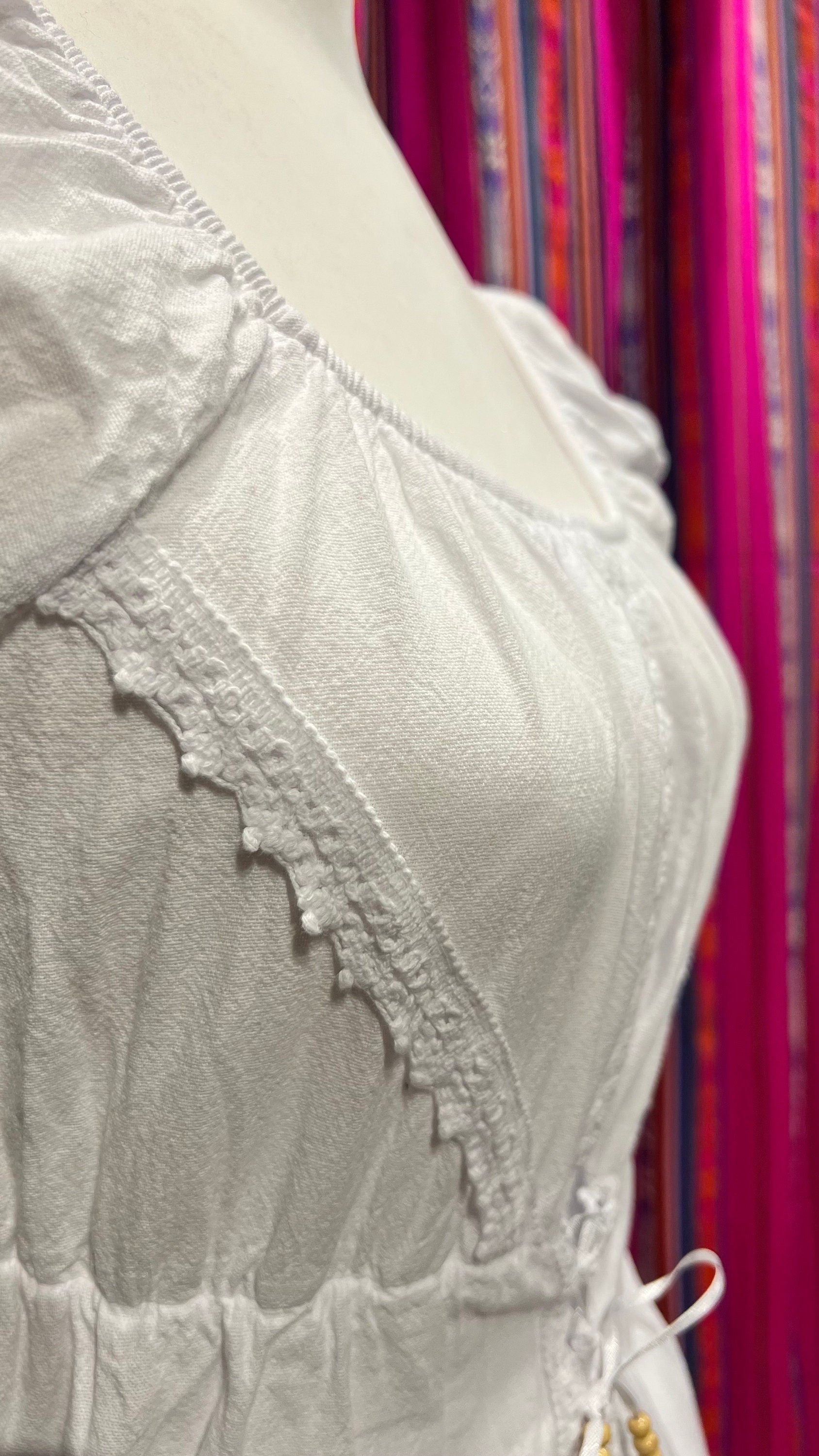 Hand-stitched Cotton Dress (Daffodil). Bohemian Style. Super Comfortable and Machine Washable. One Size. FREE SHIPPING!