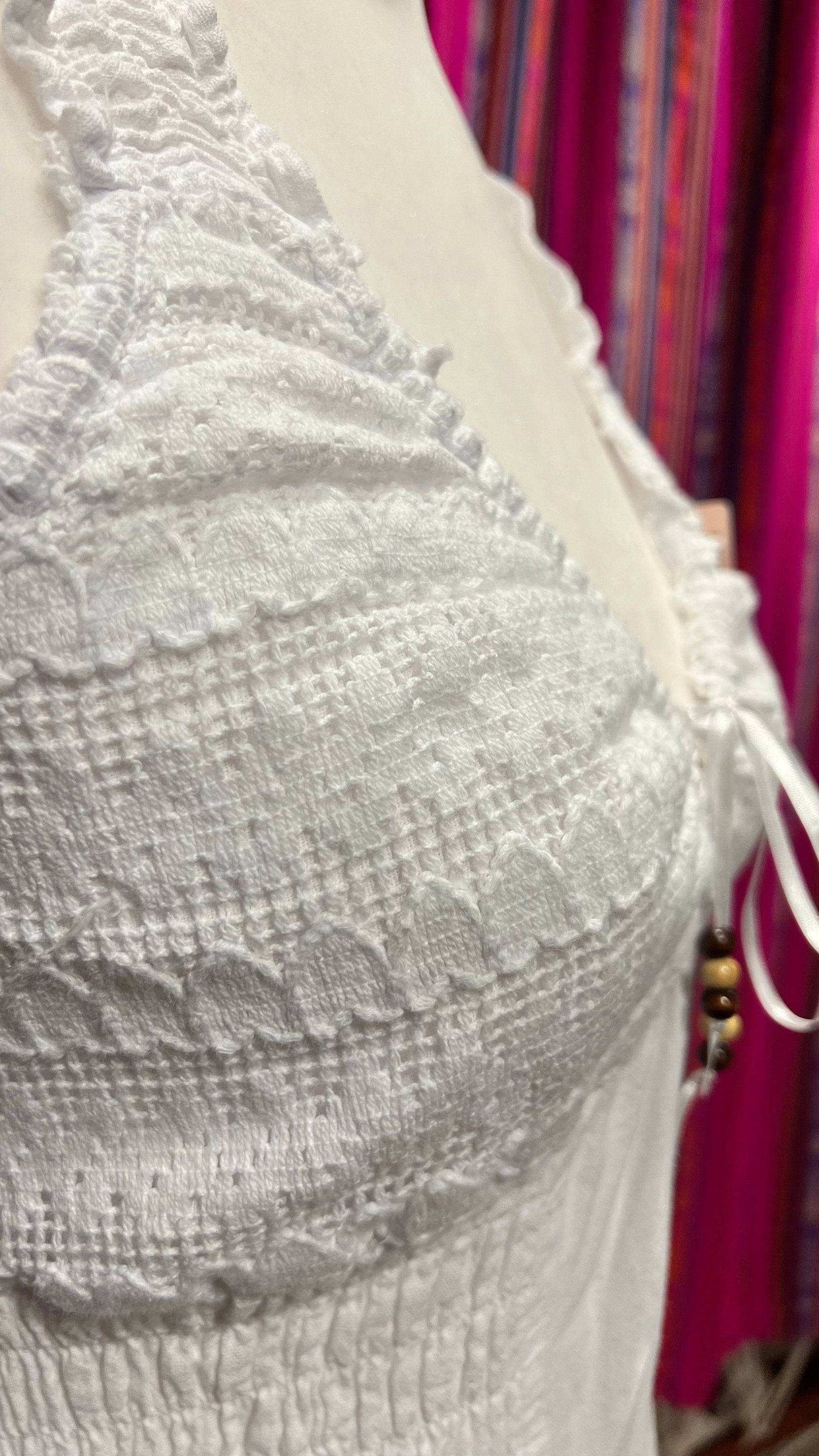 Hand-stitched Cotton Dress (Peep). Bohemian Style. Super Comfortable and Machine Washable. One Size. FREE SHIPPING!