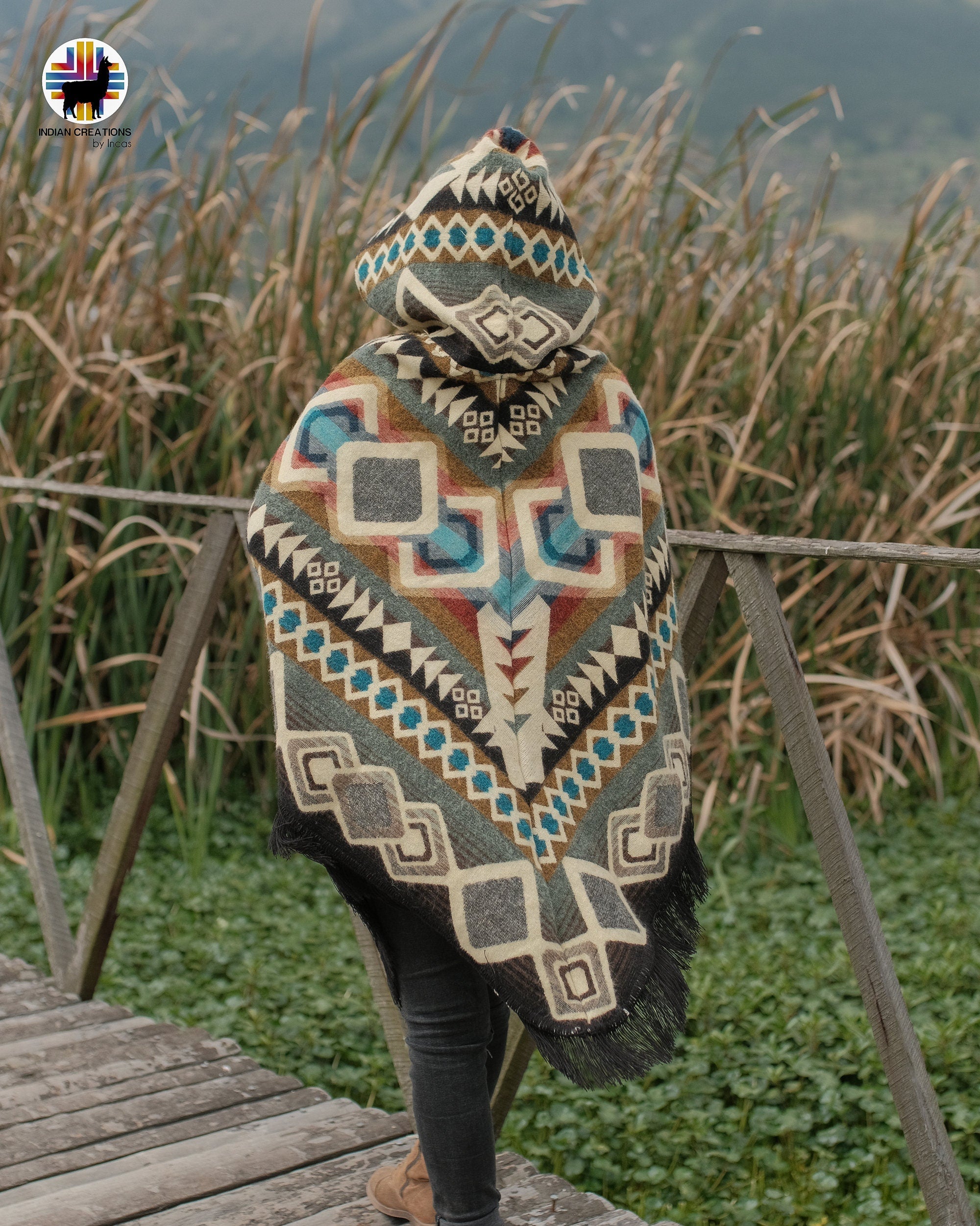 Unisex Alpaca Wool poncho. V Shaped Style.One size. Lightweight but Super soft and warm. Crafted with Alpaca Wool. FREE SHIPPING! Gift Ideas