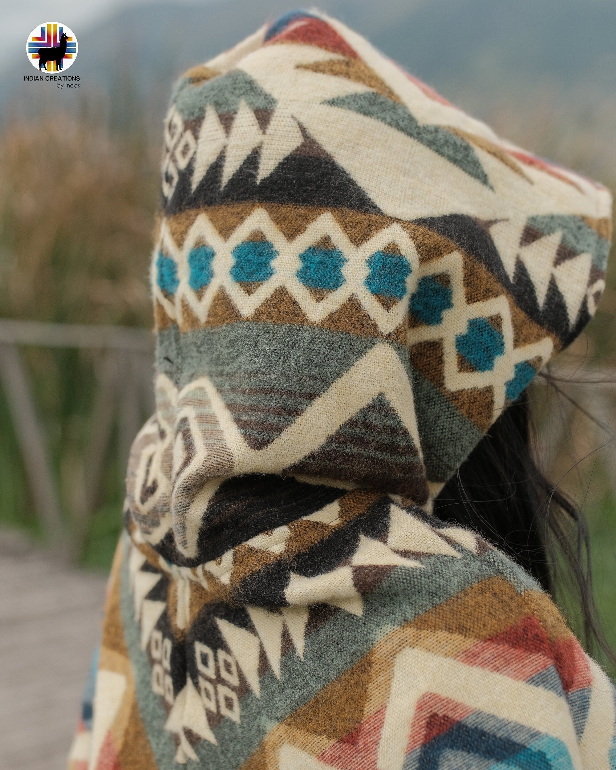 Unisex Alpaca Wool poncho. V Shaped Style.One size. Lightweight but Super soft and warm. Crafted with Alpaca Wool. FREE SHIPPING! Gift Ideas