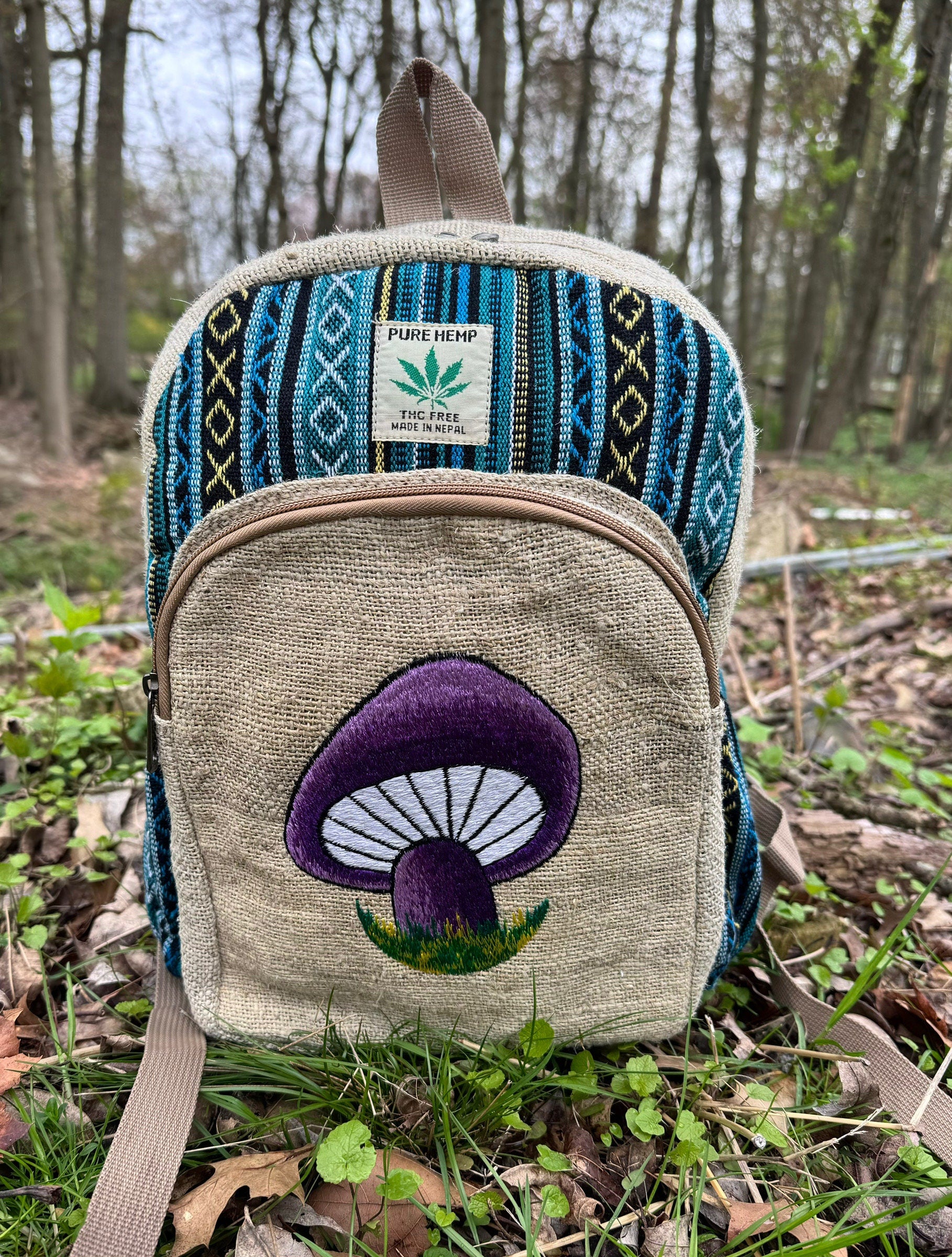 Handmade Geometric Backpack. (Purple Mushroom). Tie-dye. THC Free. Exclusive design. FREE SHIPPING! Gift Ideas