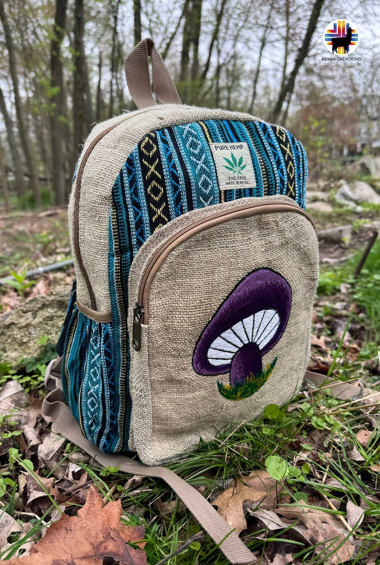 Handmade Geometric Backpack. (Purple Mushroom). Tie-dye. THC Free. Exclusive design. FREE SHIPPING! Gift Ideas