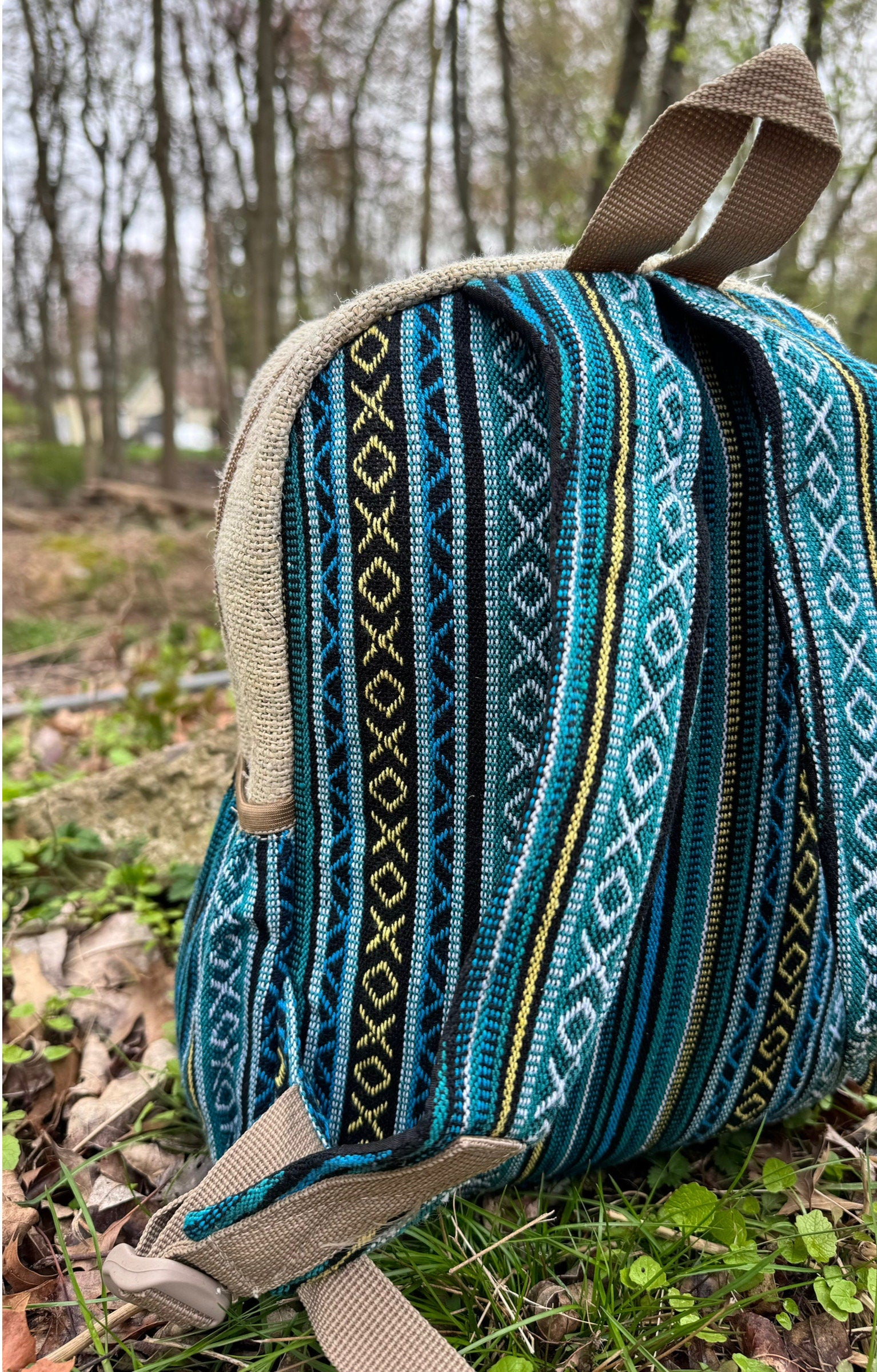 Handmade Geometric Backpack. (Purple Mushroom). Tie-dye. THC Free. Exclusive design. FREE SHIPPING! Gift Ideas