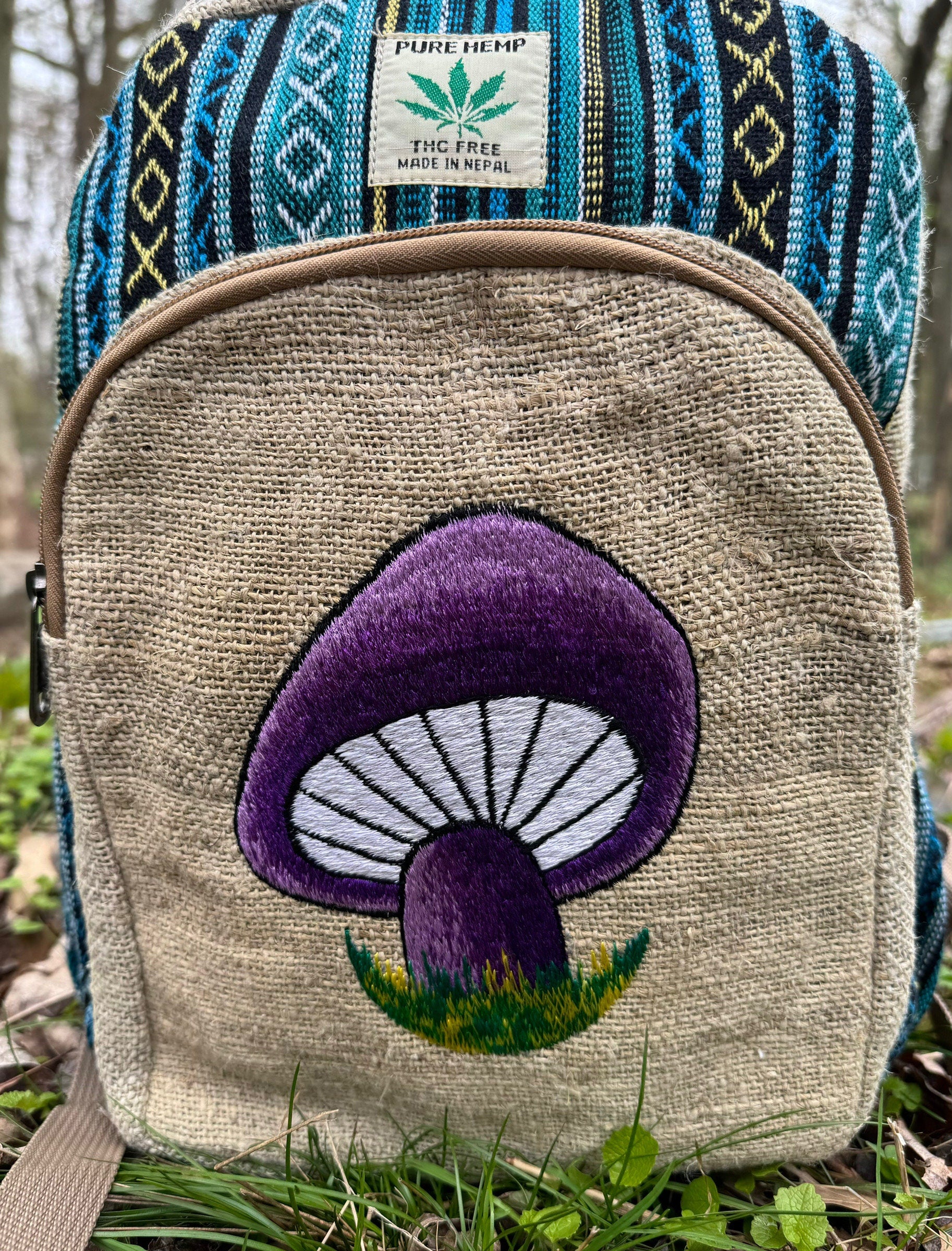 Handmade Geometric Backpack. (Purple Mushroom). Tie-dye. THC Free. Exclusive design. FREE SHIPPING! Gift Ideas