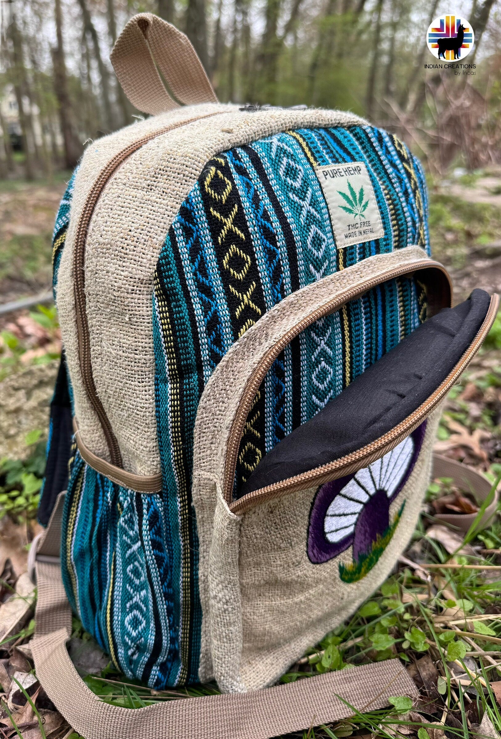 Handmade Geometric Backpack. (Purple Mushroom). Tie-dye. THC Free. Exclusive design. FREE SHIPPING! Gift Ideas