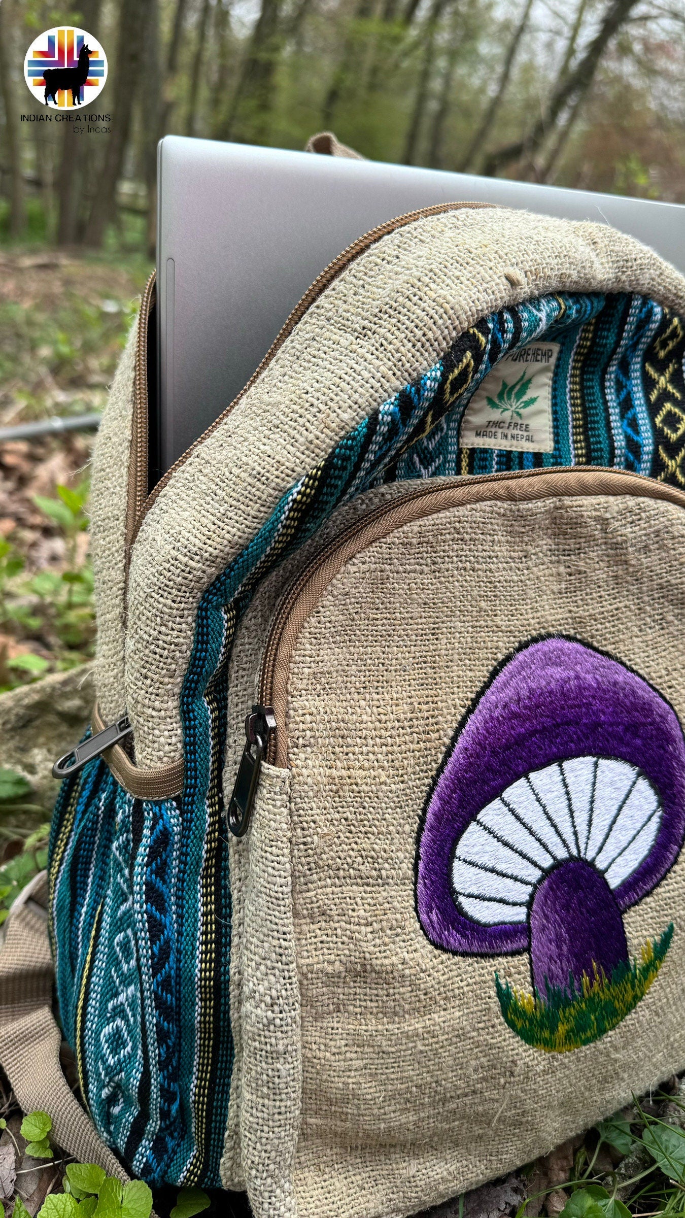 Handmade Geometric Backpack. (Purple Mushroom). Tie-dye. THC Free. Exclusive design. FREE SHIPPING! Gift Ideas
