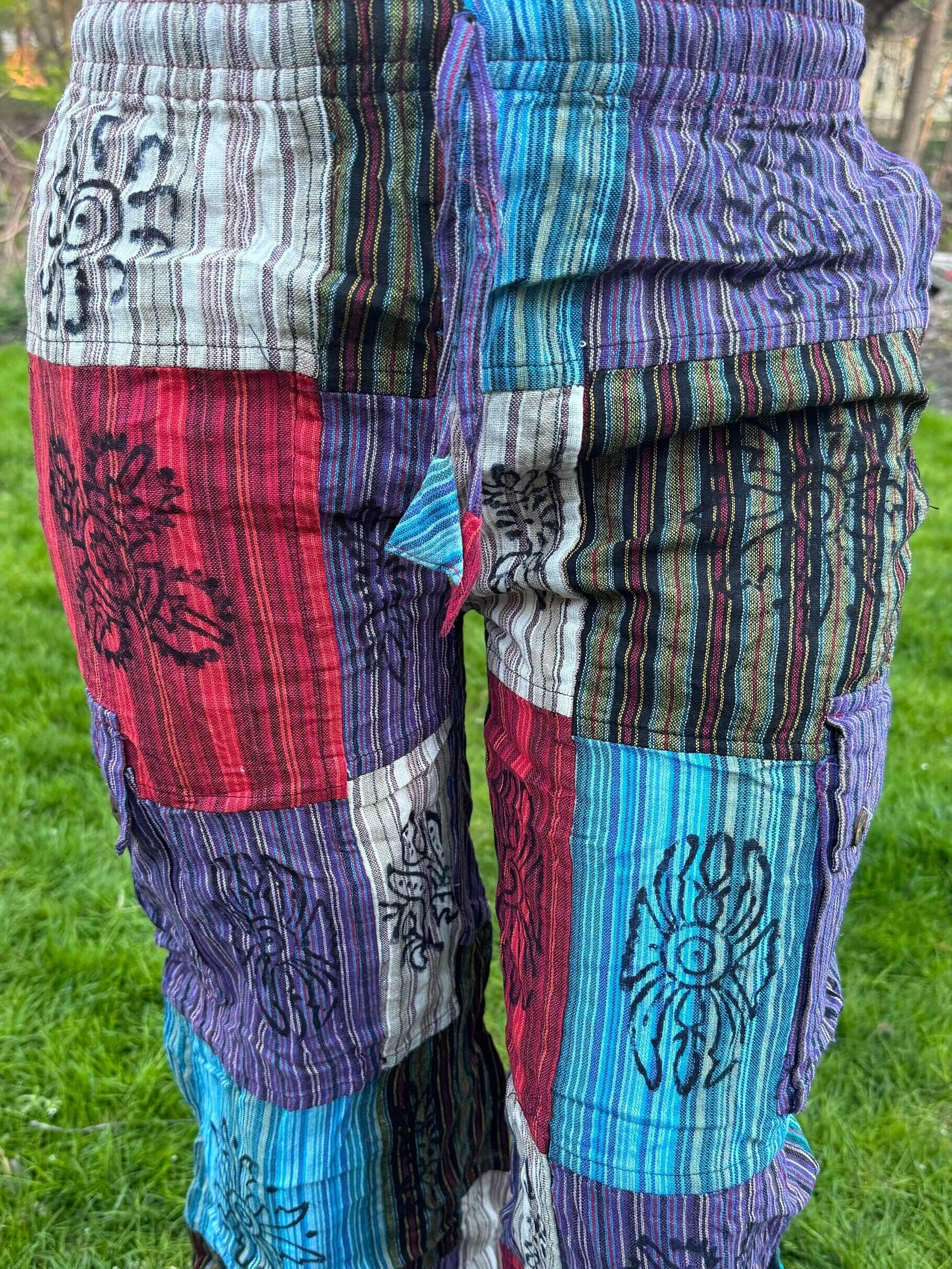 Hippie Style Pants.Size L. Active Wear Bohemian Style. Super Comfortable and Machine Washable. Gifts Ideas
