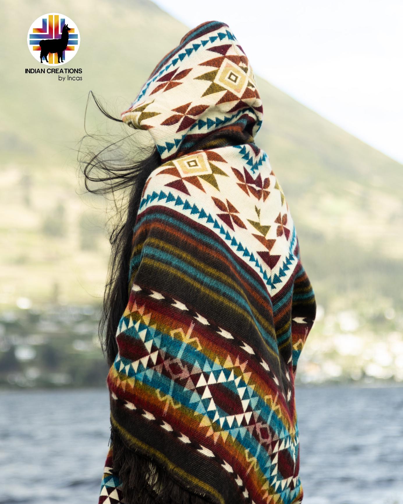 Unisex Alpaca Poncho.V-Shaped Style. Exclusively created by Indigenous hands. Super soft & warm. Machine Washable. FREE SHIPPING!Gift Ideas.