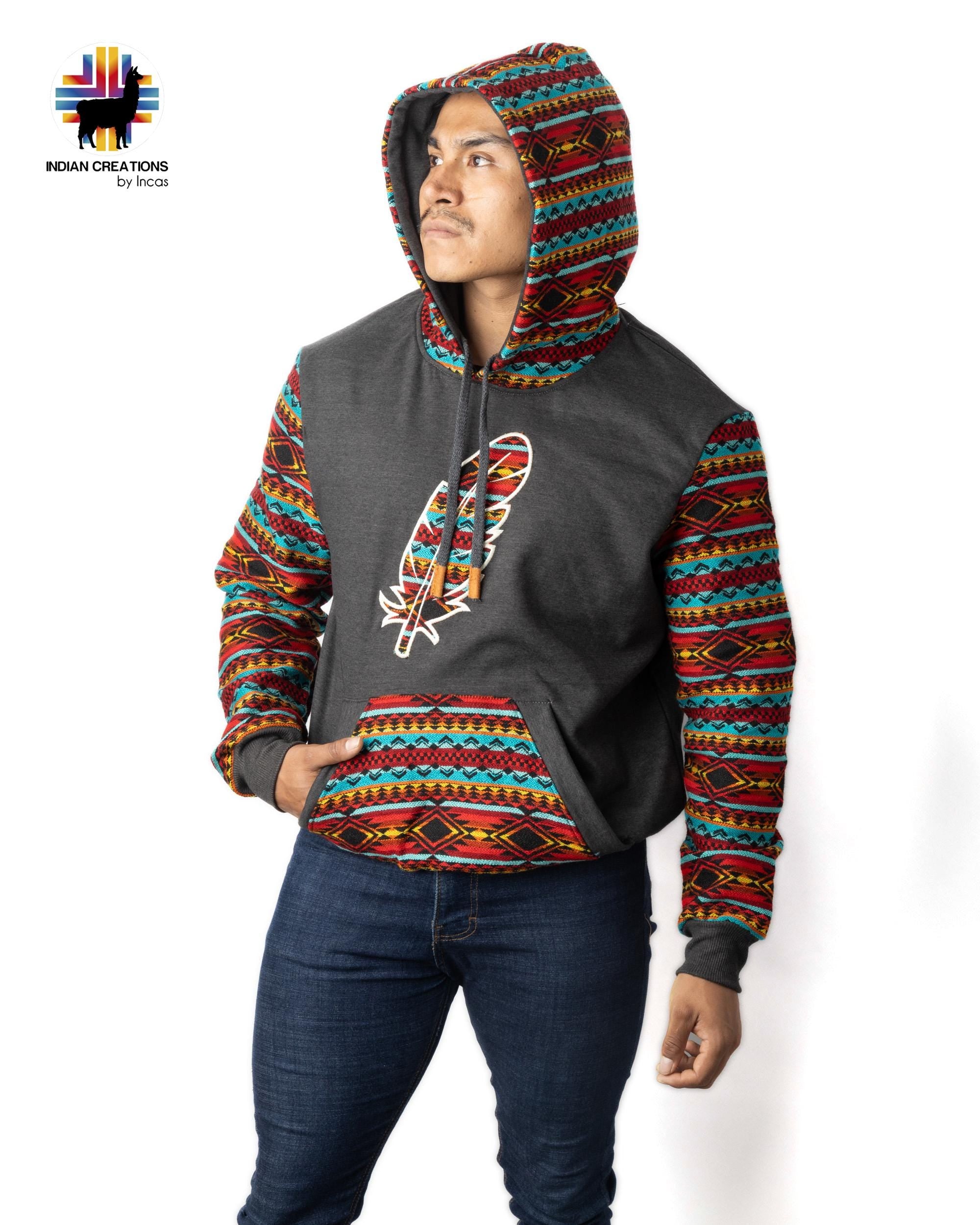 Handmade Hoodie. Handcrafted by Indigenous Hands. Super Soft with Hood. Unisex. Machine Washable. FREE SHIPPING! Gift Ideas