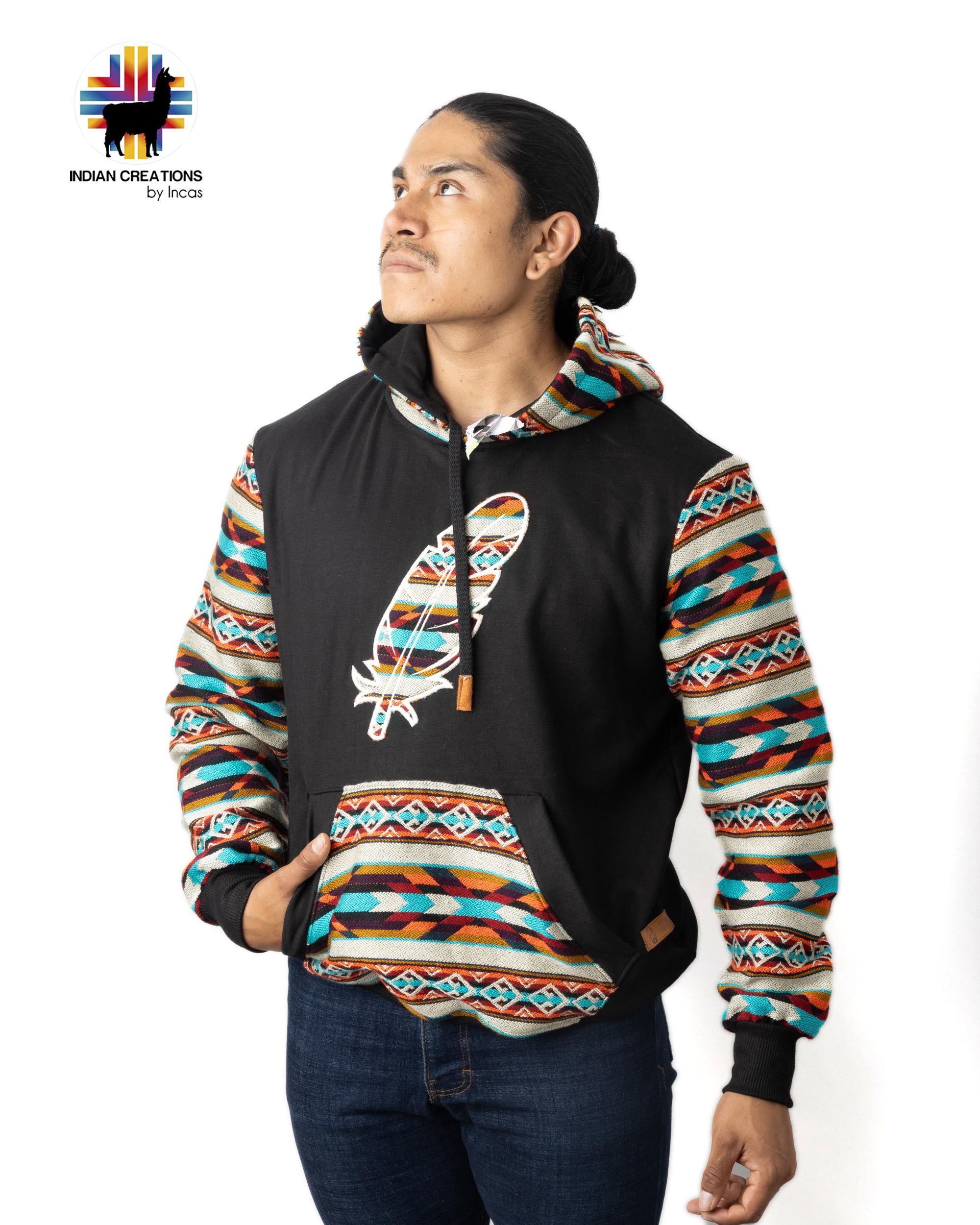 Handmade Hoodie. Handcrafted by Indigenous Hands. Machine Washable. Free Shipping! GIFT IDEAS