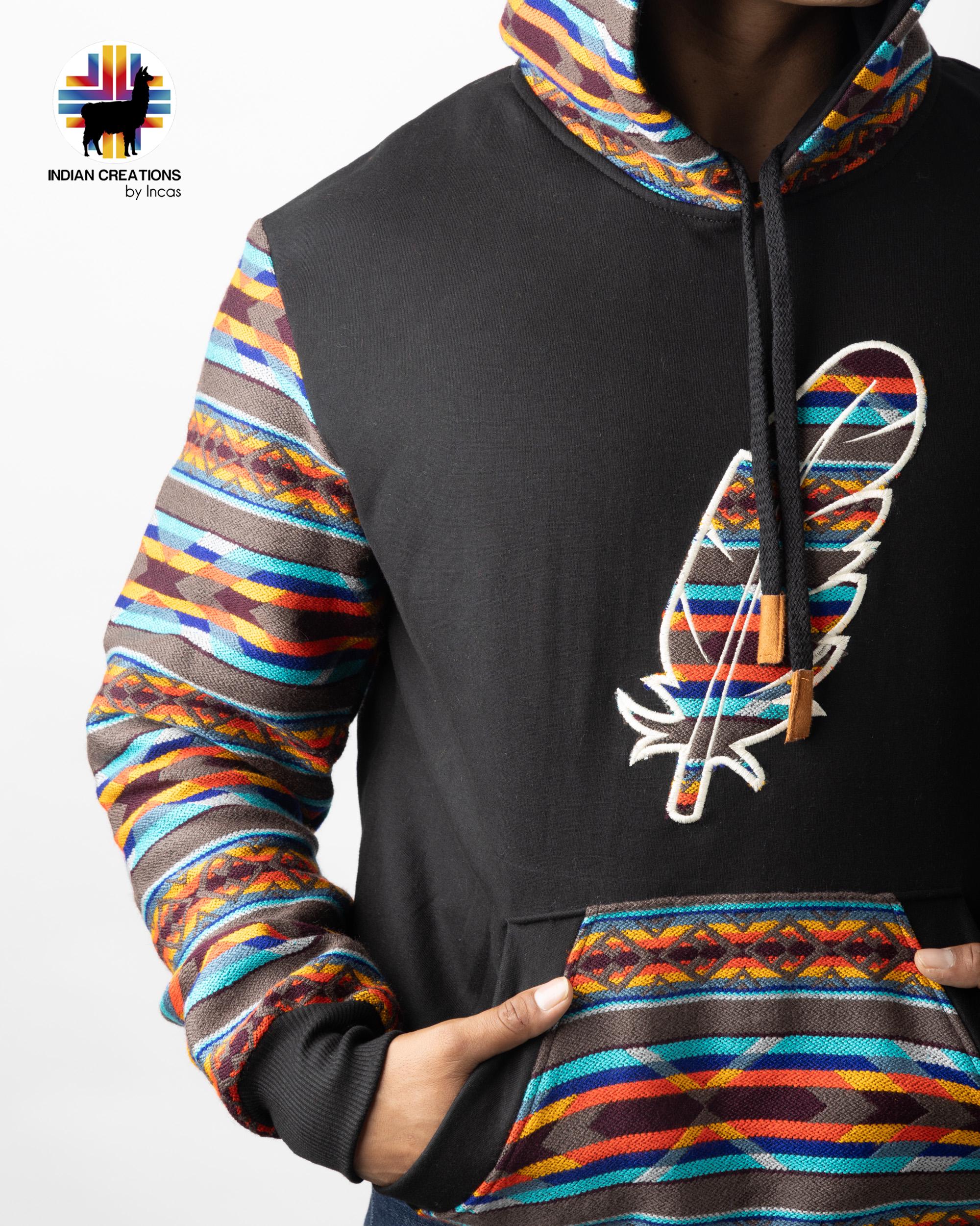 Handmade Hoodie. Handcrafted by Indigenous Hands. Machine Washable. Free Shipping! GIFT IDEAS
